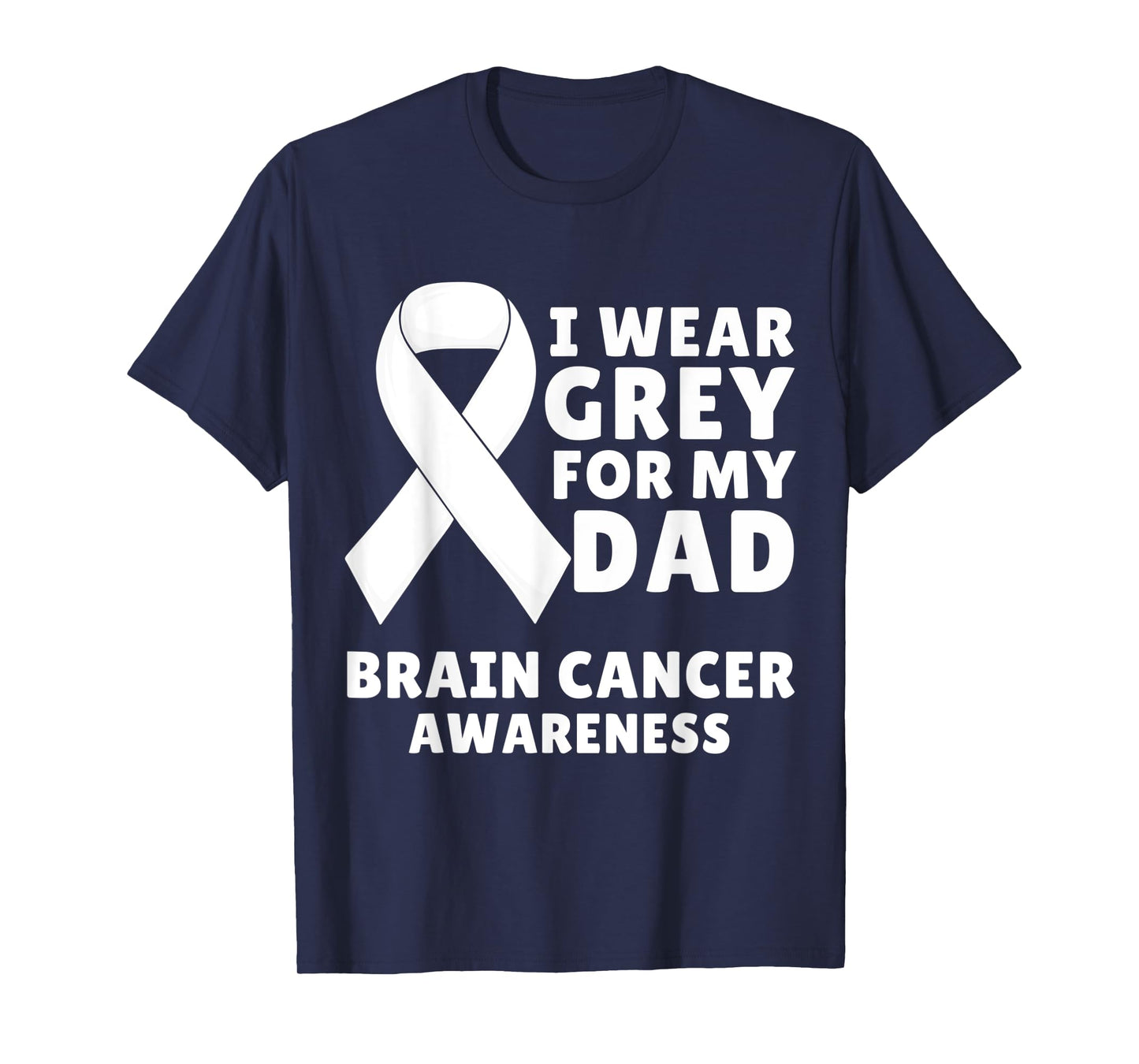 I Wear Gray For My Dad Brain Cancer Awareness Men Warrior T-Shirt