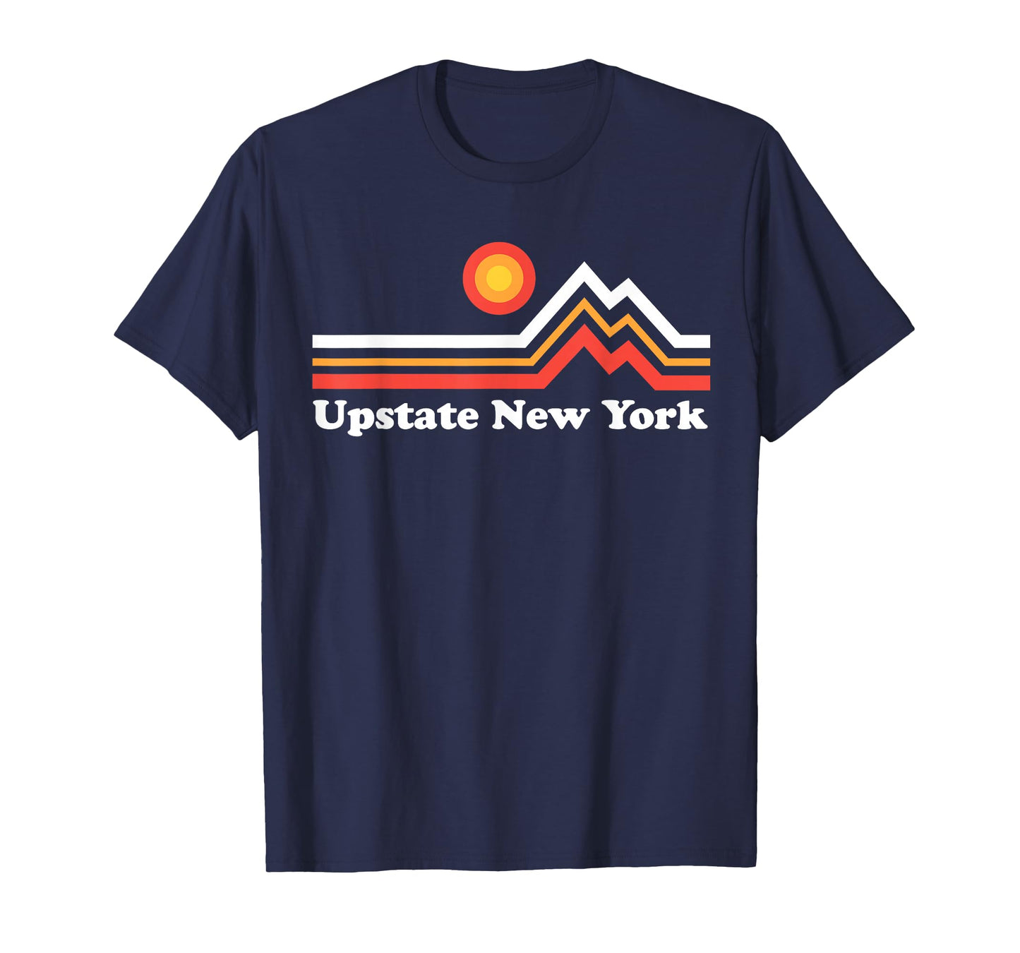 Upstate NY Upstate New York Mountains T-Shirt - Black, Small, Unisex-Adults, Short Sleeve, Classic Fit, Graphic Design, Cotton 65% Polyester 35%