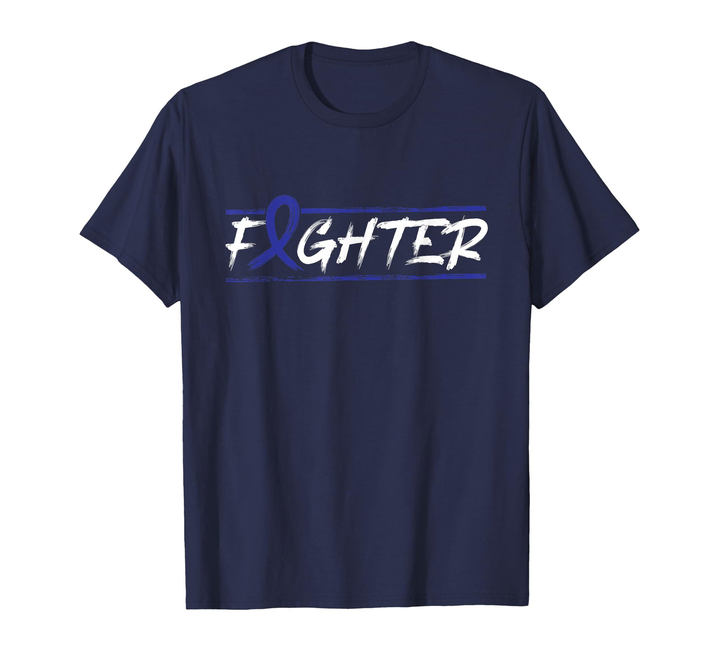 Rectal Cancer Fighter T Shirt - Blue Ribbon Awareness T-Shirt