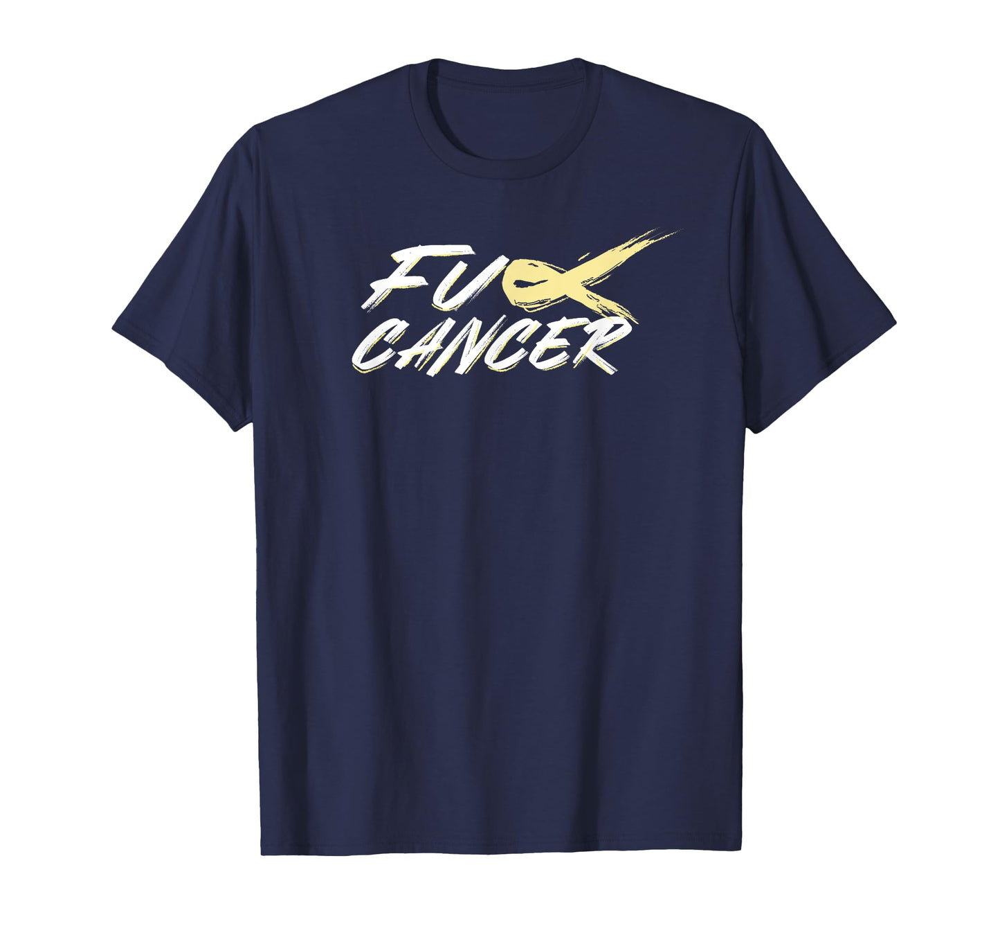 Fuck Bone Cancer F U FU Yellow Ribbon Cancer Awareness T-Shirt