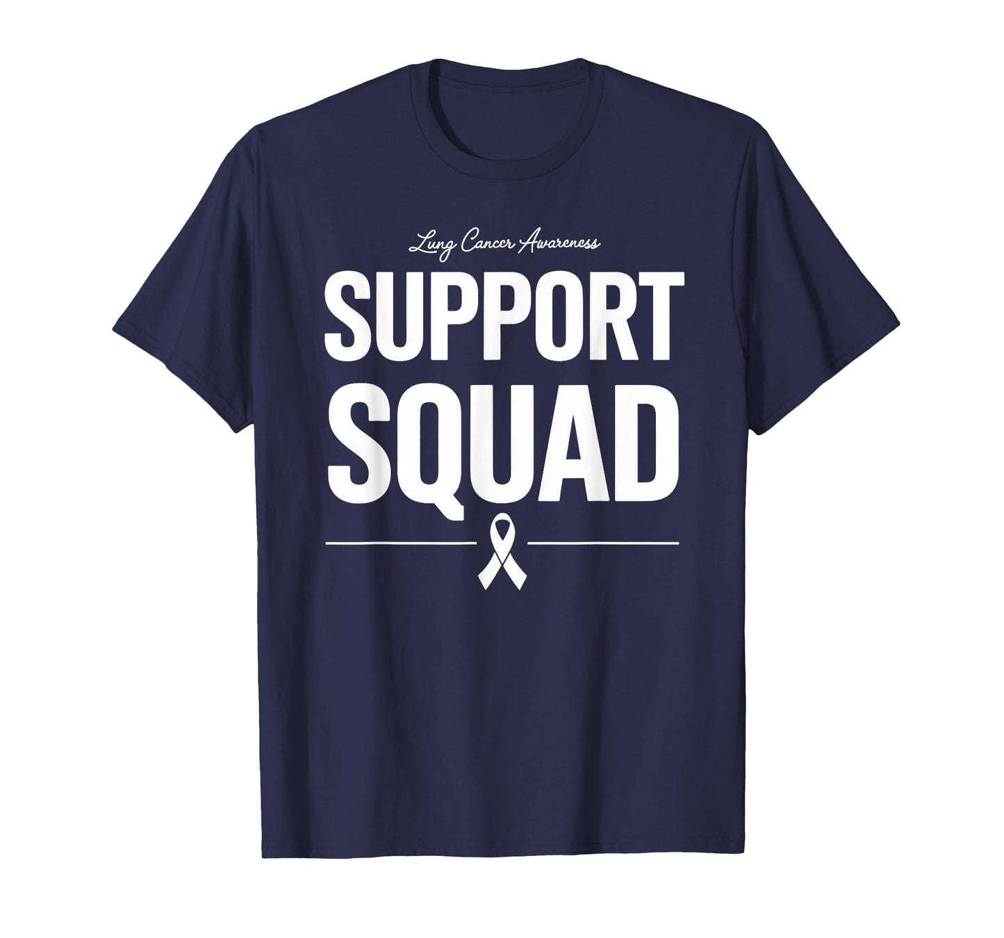 White Ribbon Support Squad for Lung cancer Awareness T-Shirt