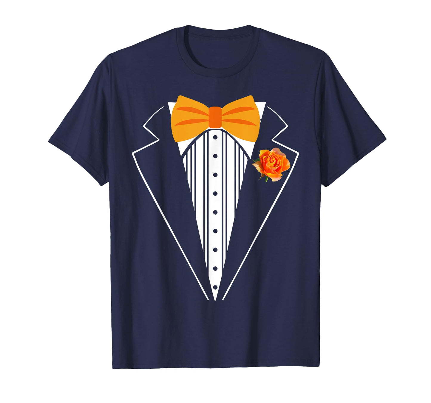 Kids Adult Orange Bowtie Tuxedo Toddler Costume Youth Tux T-Shirt
