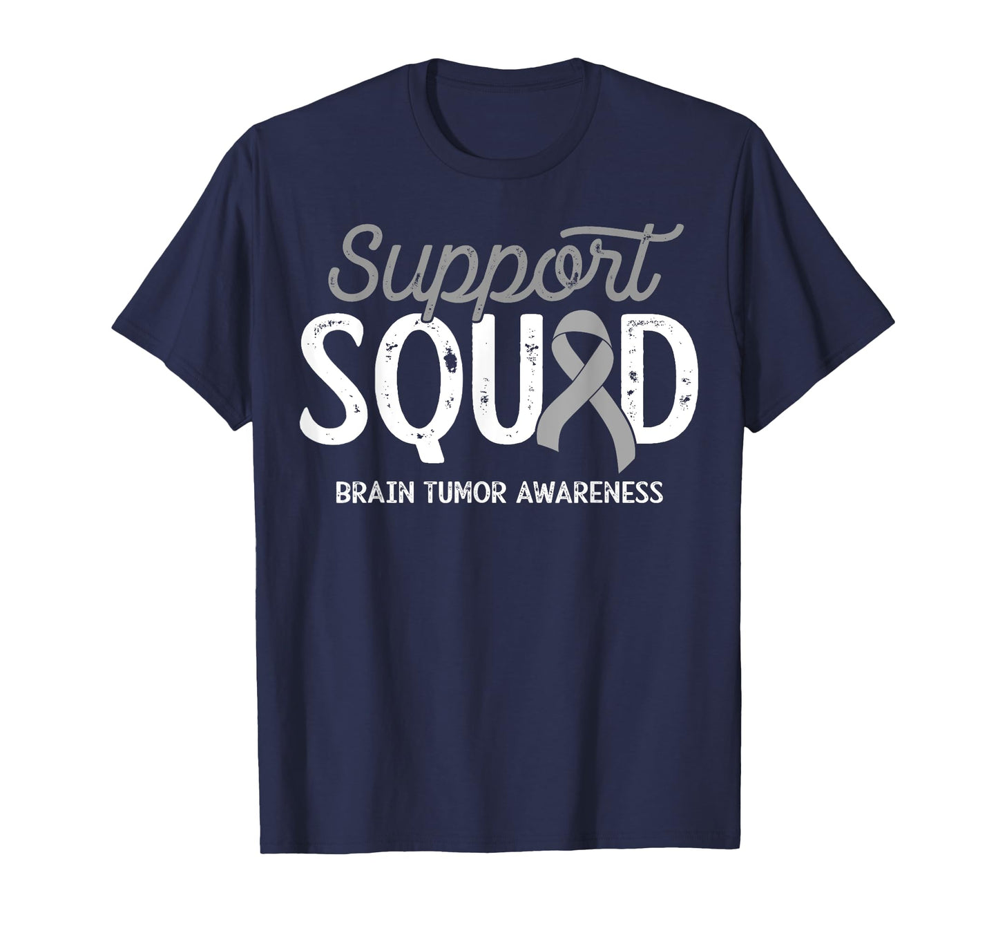 Brain Tumor Awareness Support Squad Warrior Survivor Crew T-Shirt
