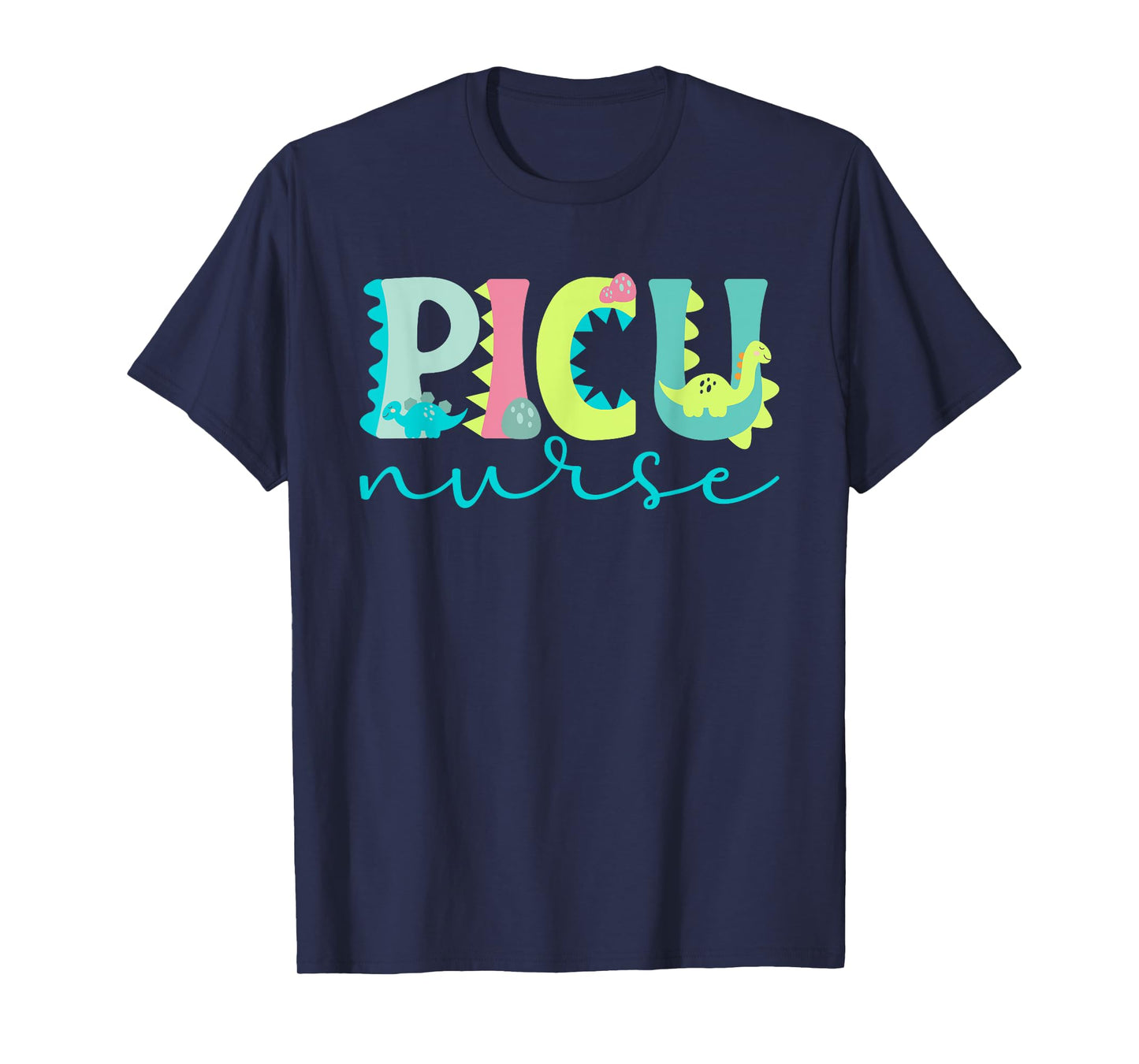 PICU Nursing For Pediatric ICU Nurse Women's Black Modern Letter Print T-Shirt