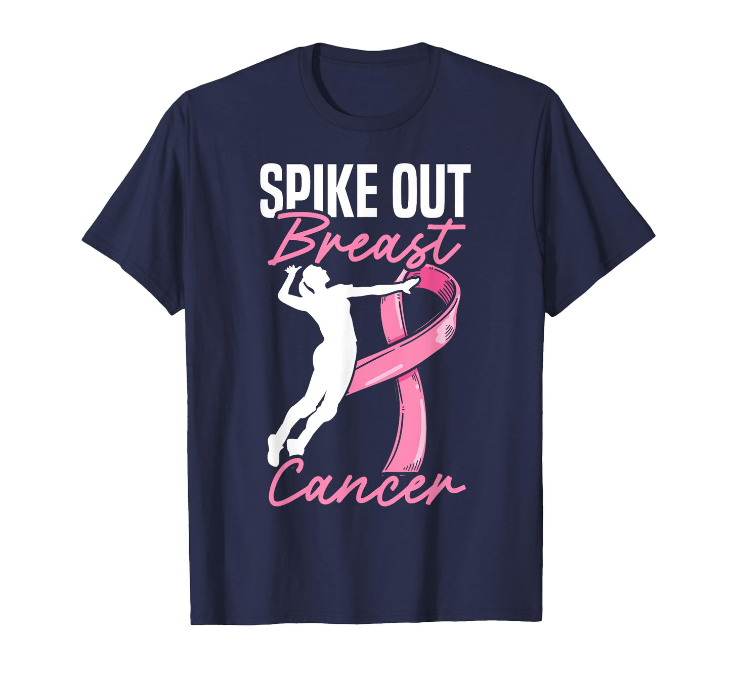 Spike Out Breast Cancer Volleyball Breast Cancer Awareness T-Shirt