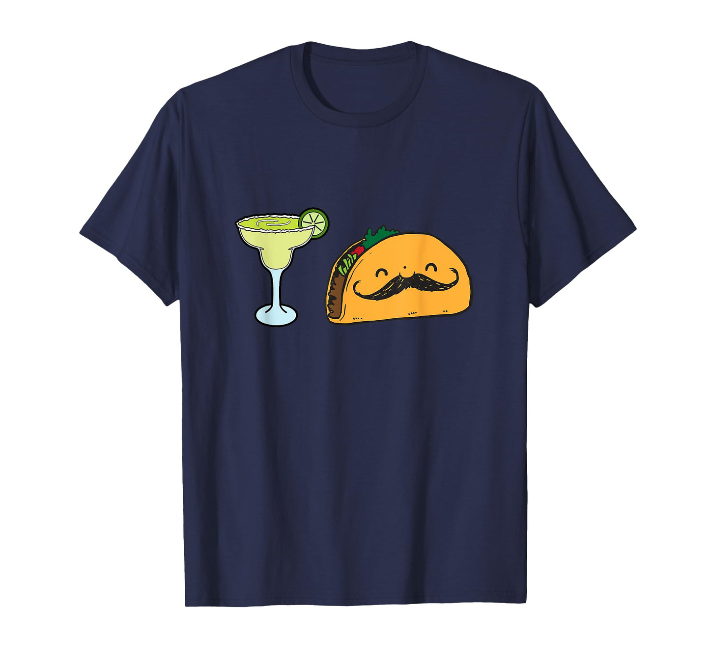 Fun Taco Mustache Margarita With Lime Mexican Food T-Shirt! T-Shirt