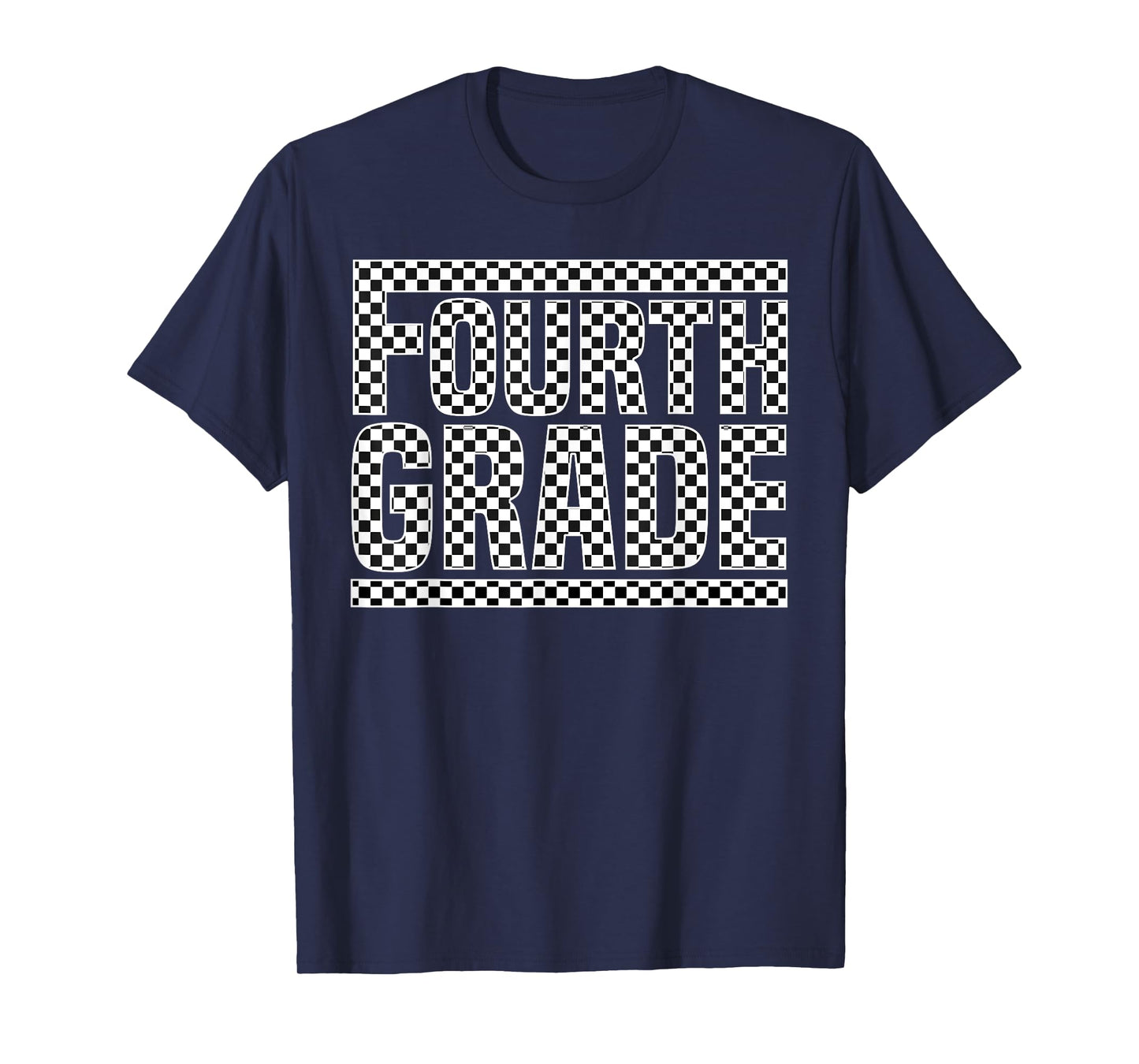 Checkered 4th Grade Back to School Boys Girls Kids Teacher T-Shirt
