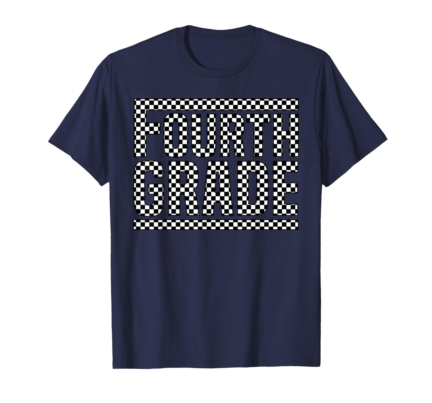 Checkered 4th Grade Back to School Boys Girls Kids Teacher T-Shirt