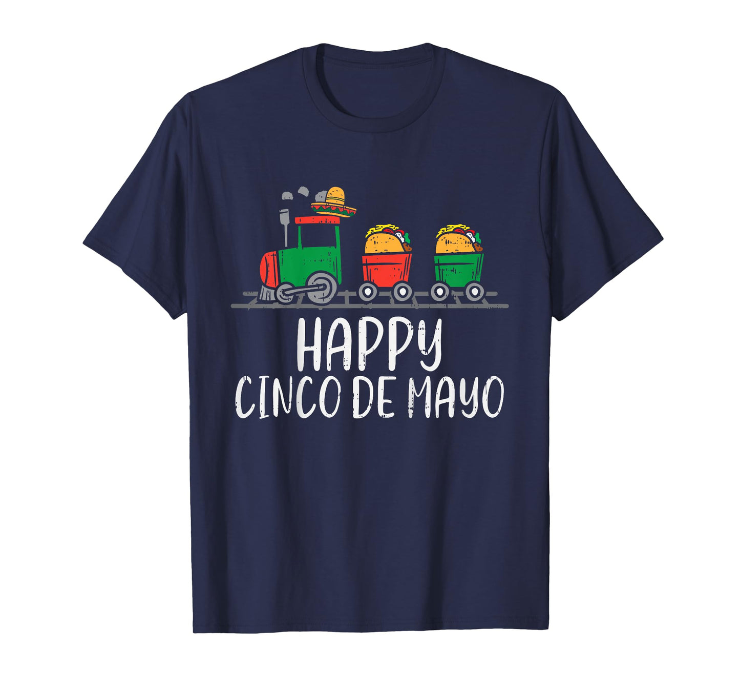 Kids Happy Cinco De Mayo Mexican Tacos Train Toddler Boys Kids T-Shirt