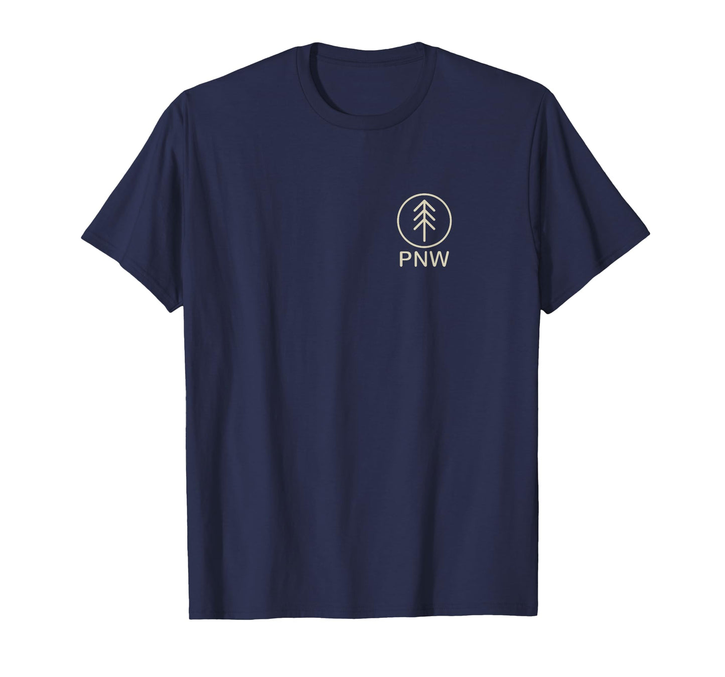 Pacific Northwest PNW Tree Icon Hiking T Shirt Pocket Print T-Shirt
