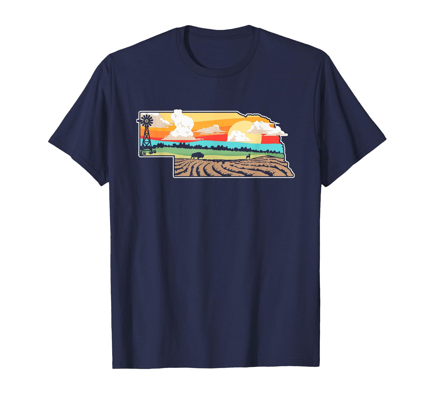 State of Nebraska Pride Outdoor & Nature Artistic Graphic T-Shirt