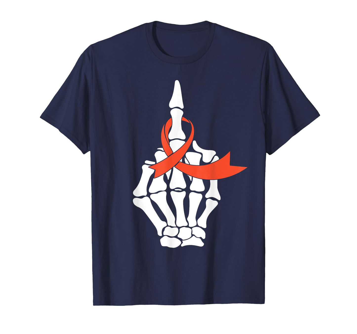 Fuck Kidney Cancer Awareness Middle Finger Orange Ribbon T-Shirt