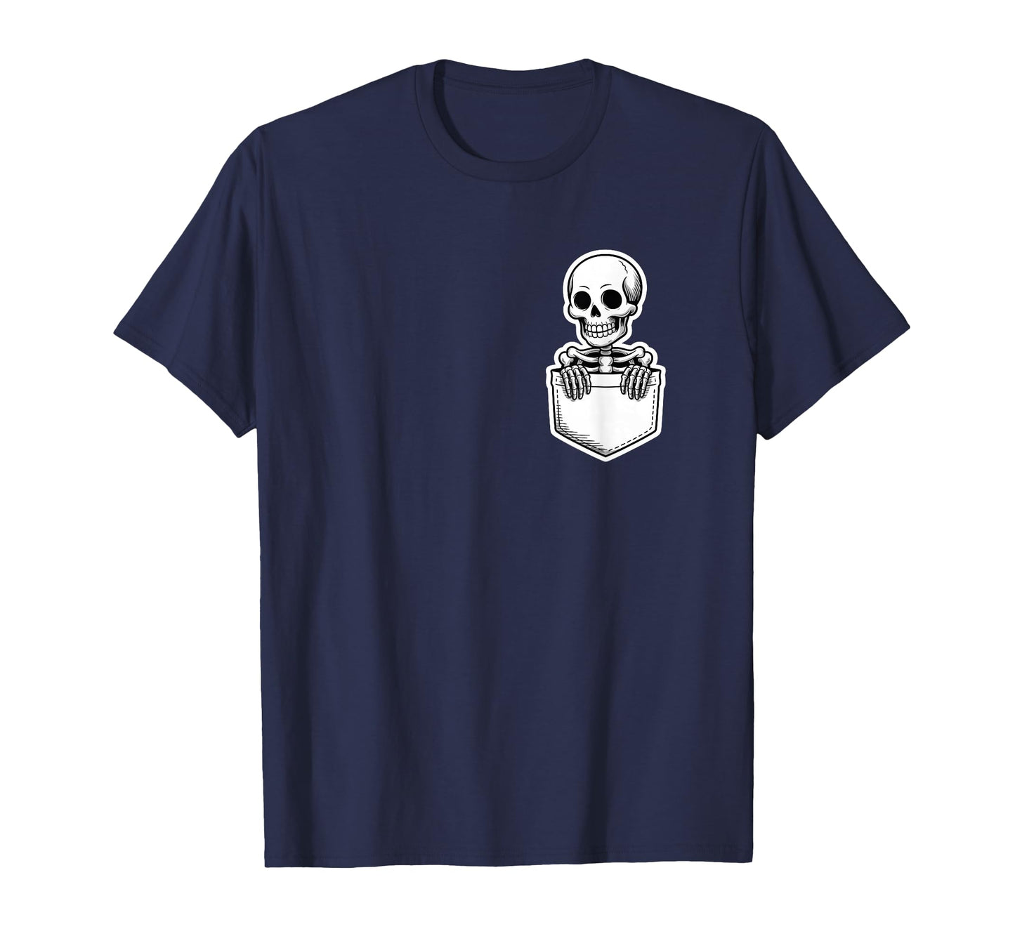 Creepy Skeleton in Pocket Funny Bone Lover Design T-Shirt