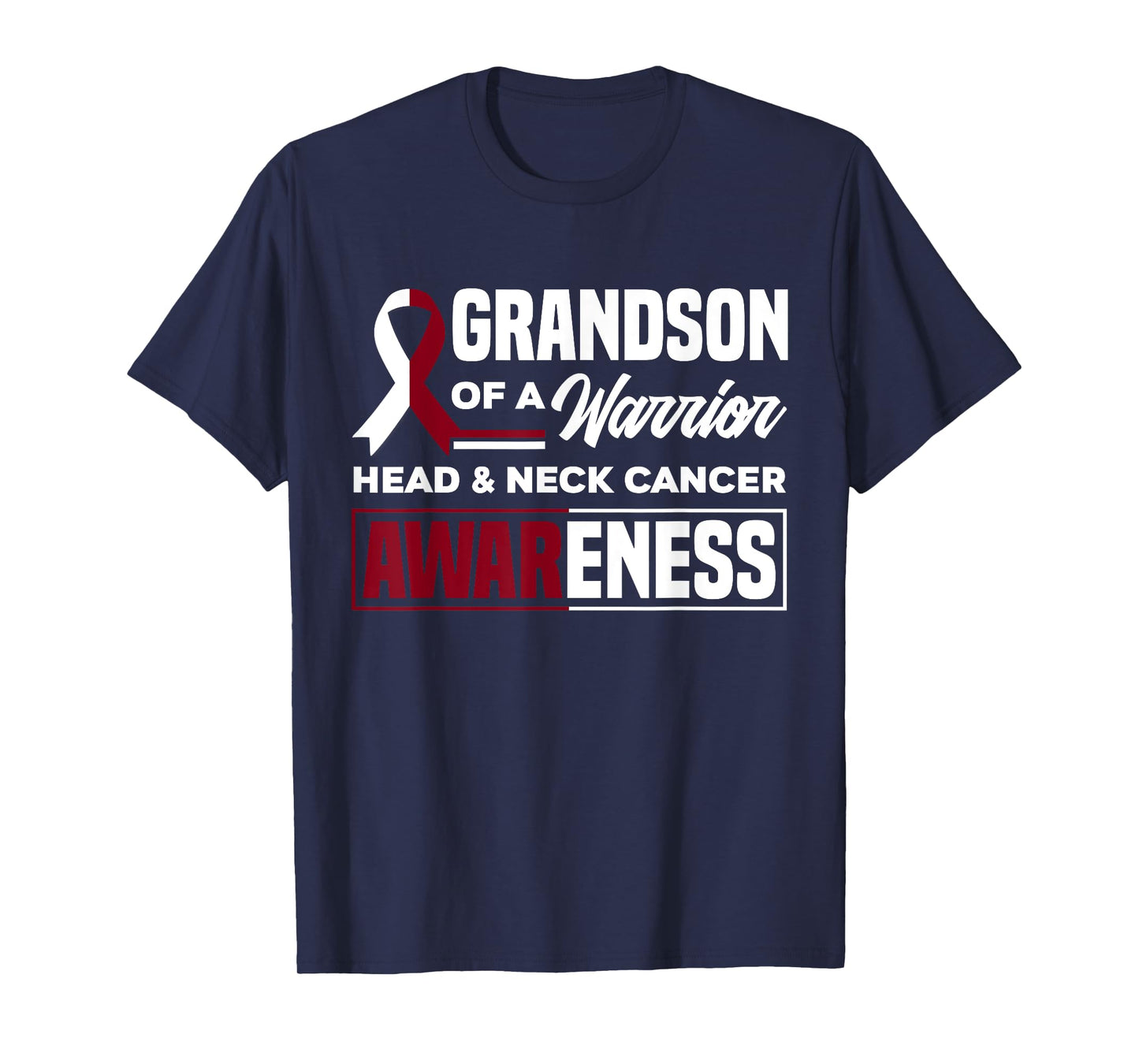 Grandson Of A Warrior Support Head & Neck Cancer Awareness T-Shirt