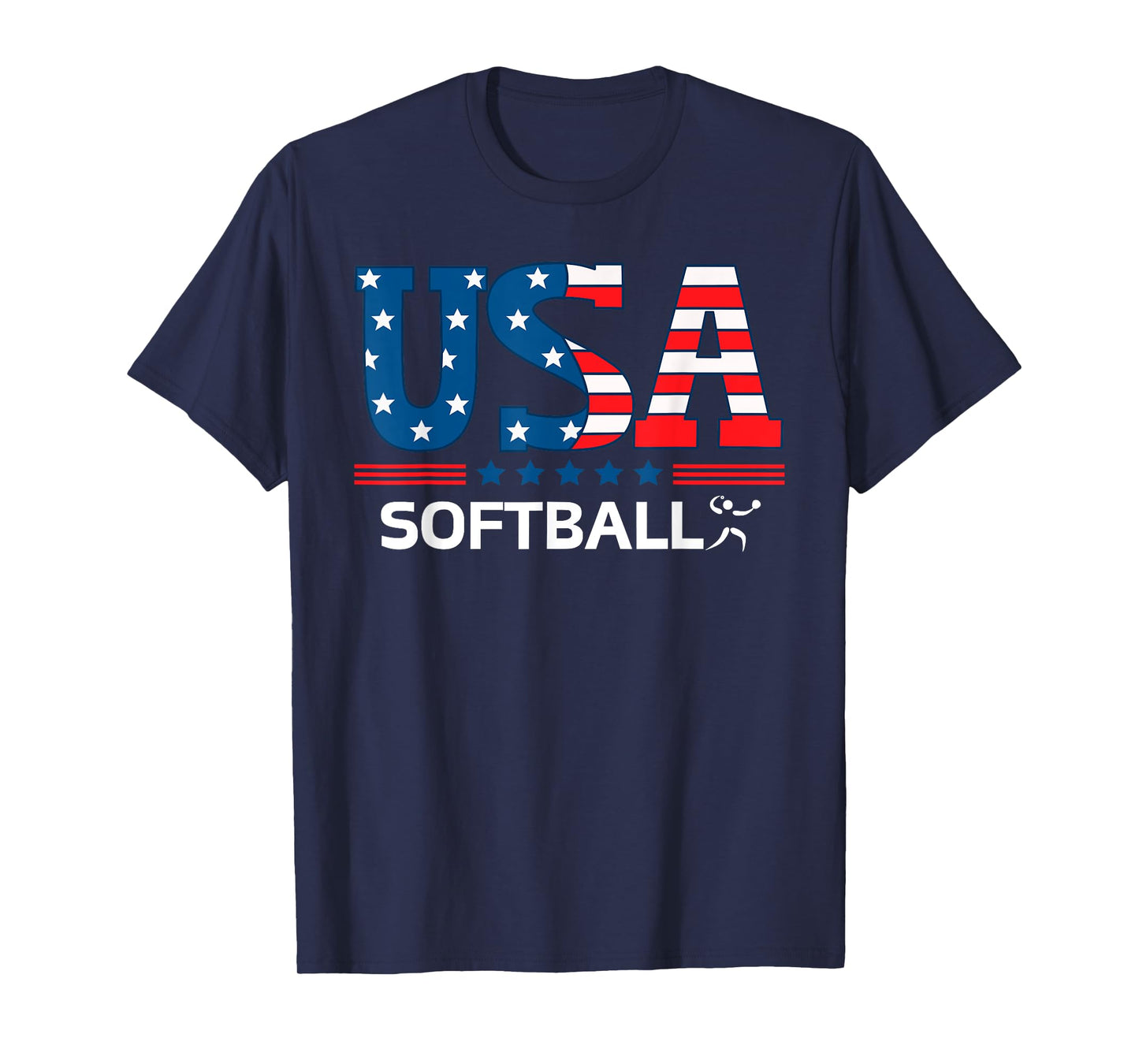 Softball United States Flag Softball USA Team Sport Softball T-Shirt