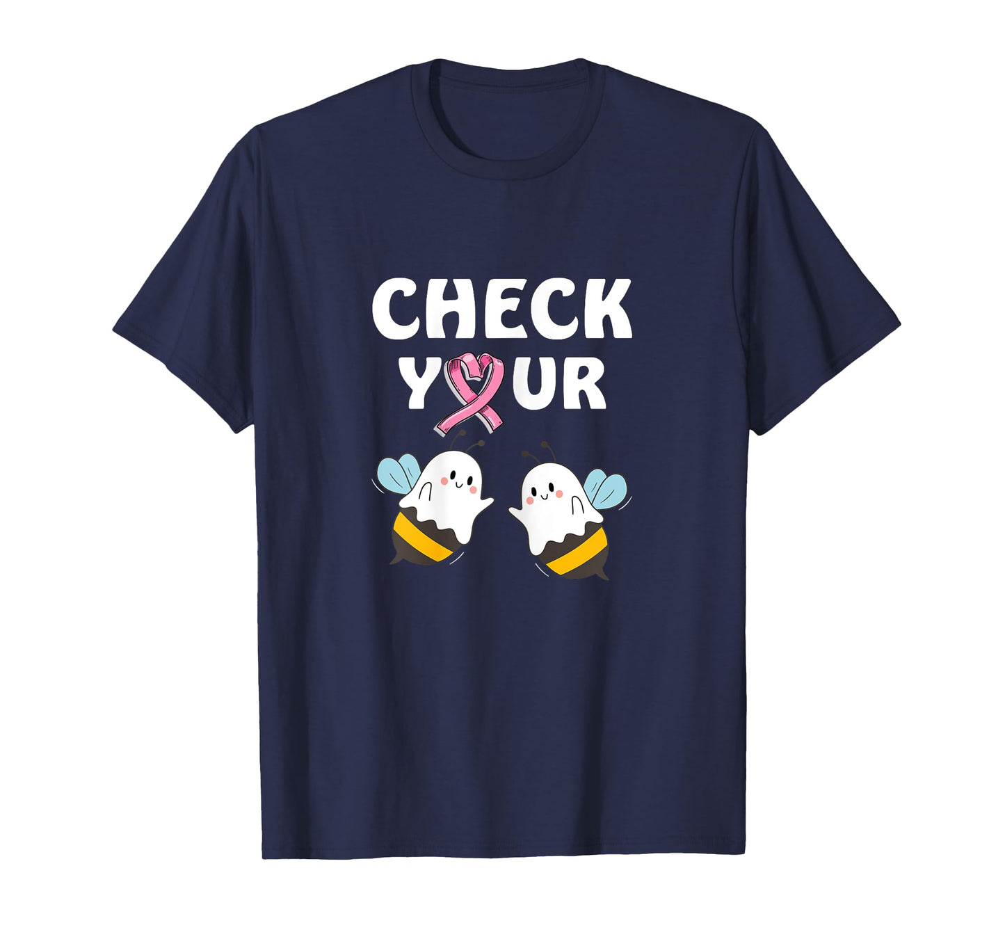 Pink Halloween Check Your Boo Bees T-Shirt