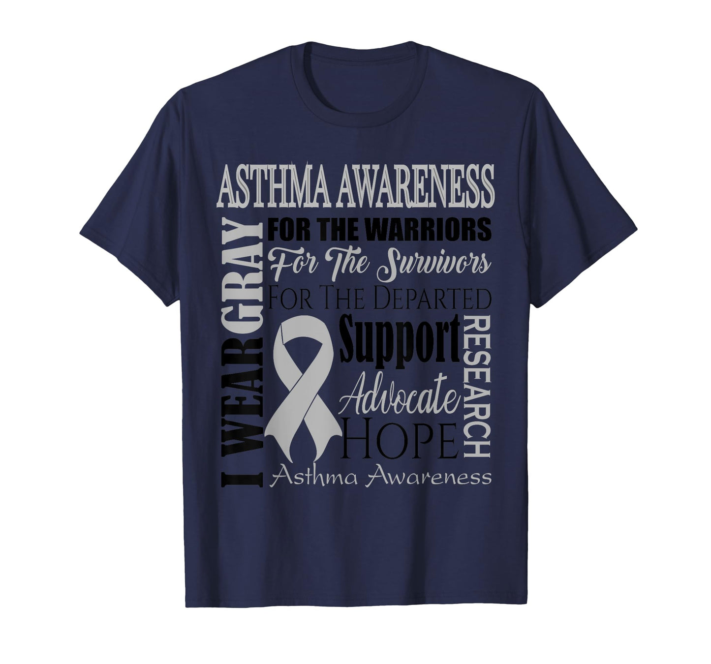 Asthma Awareness Shirt I Wear Gray for an Asthmatic Fighter T-Shirt