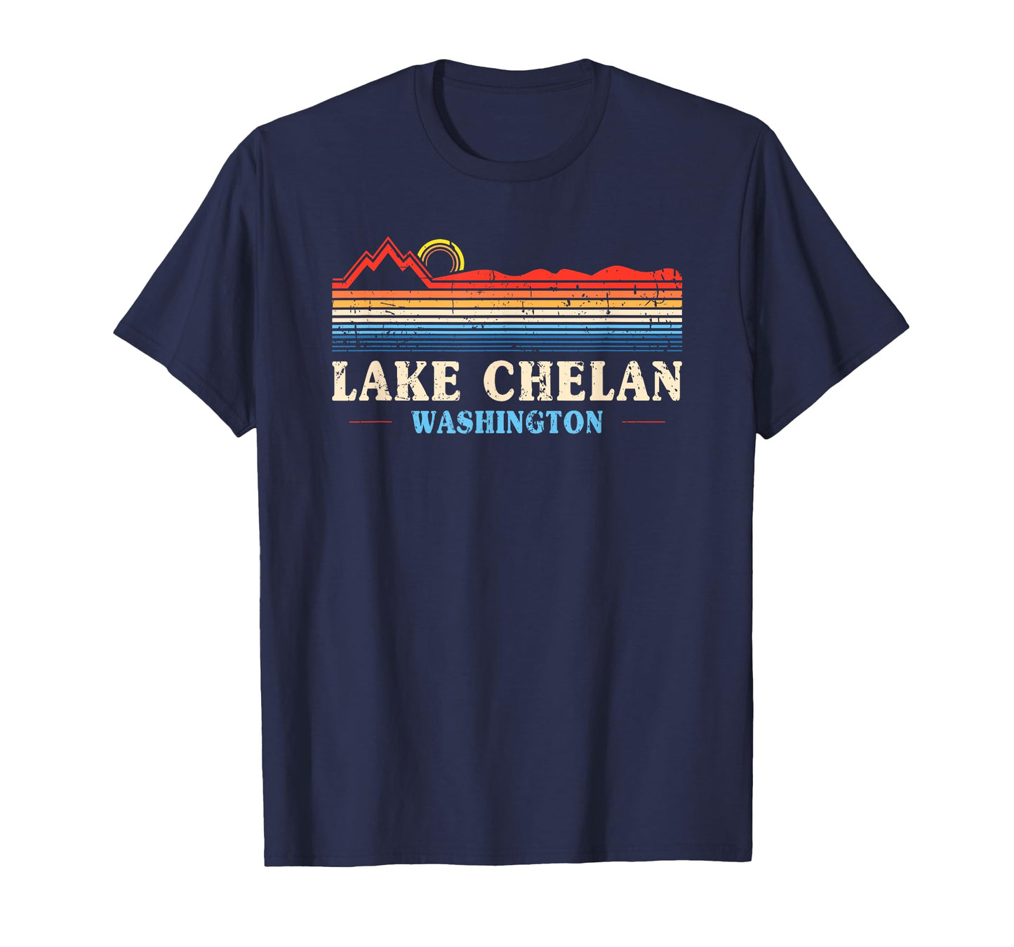 Lake Chelan Washington Vintage Retro Sunset T-Shirt
