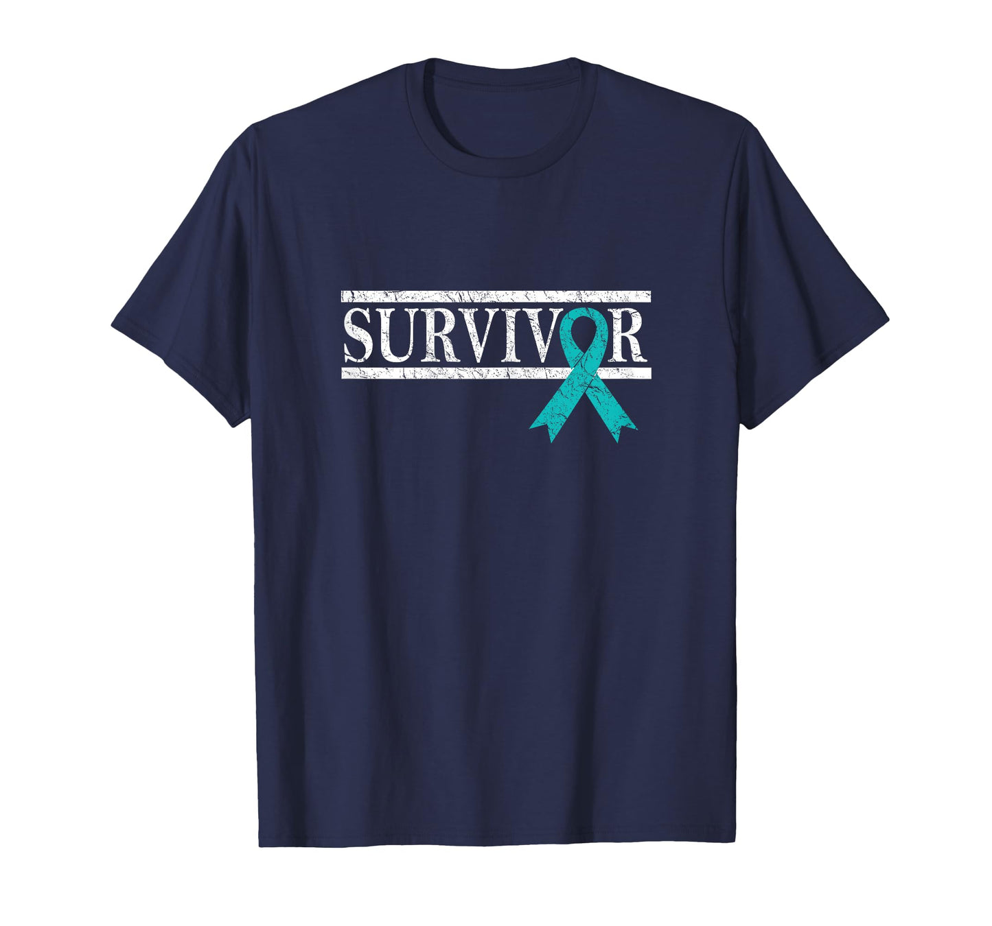 Ovarian Cancer Survivor, Teal Ribbon Ovarian Cancer T-Shirt