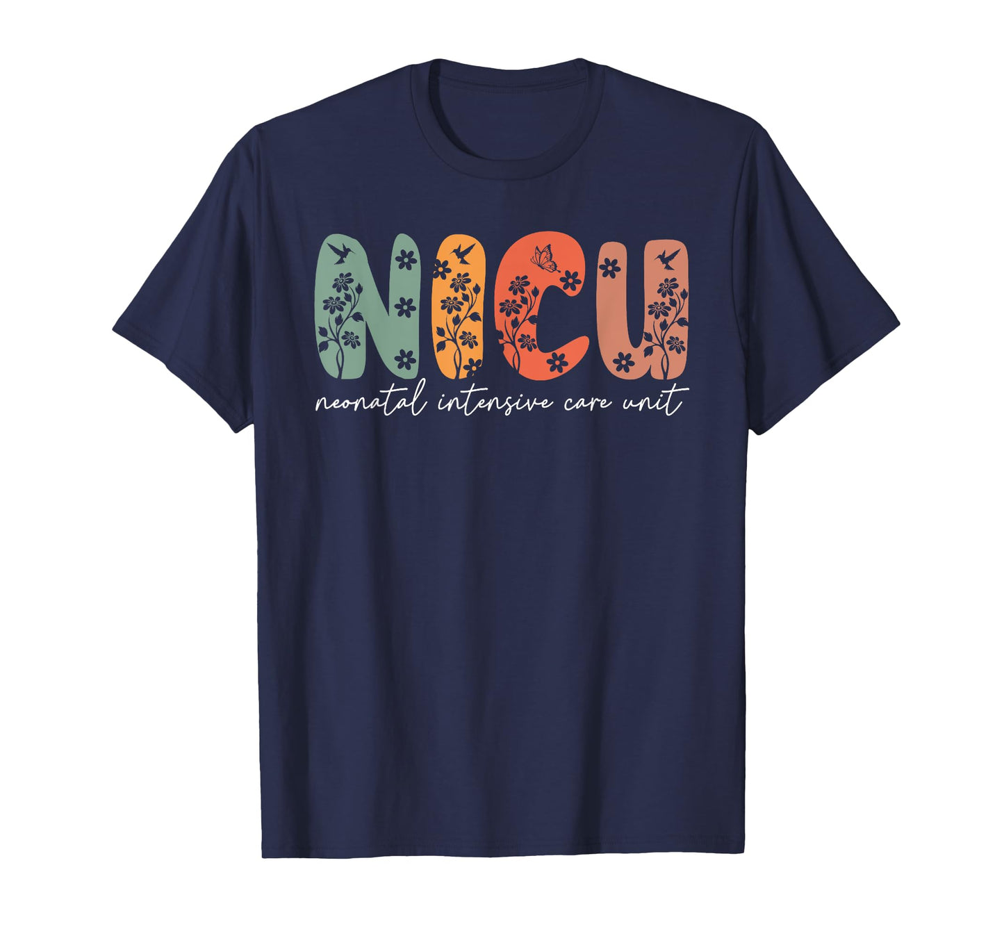 Nicu Nurse Floral NICU Boho Neonatal Intensive Care Nurse Sp T-Shirt