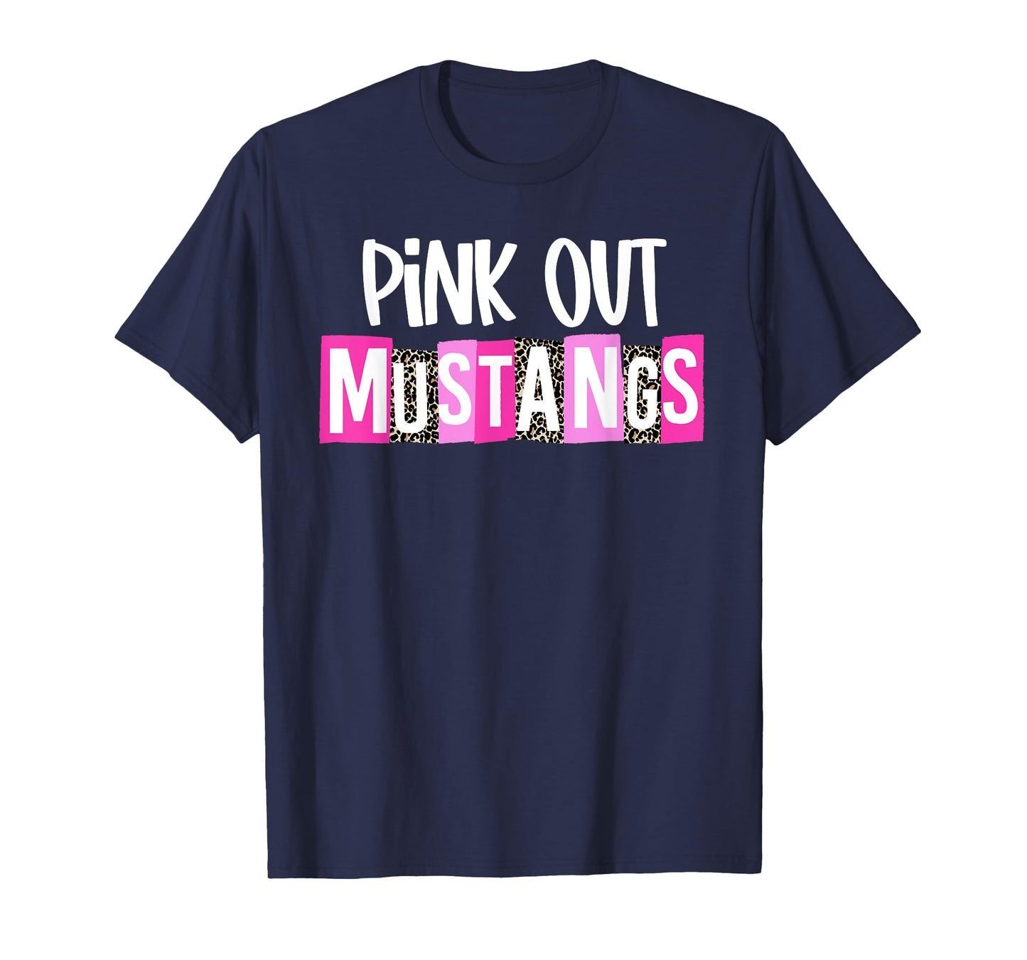 Pink Out Mustangs Breast Cancer Awareness School Spirit T-Shirt
