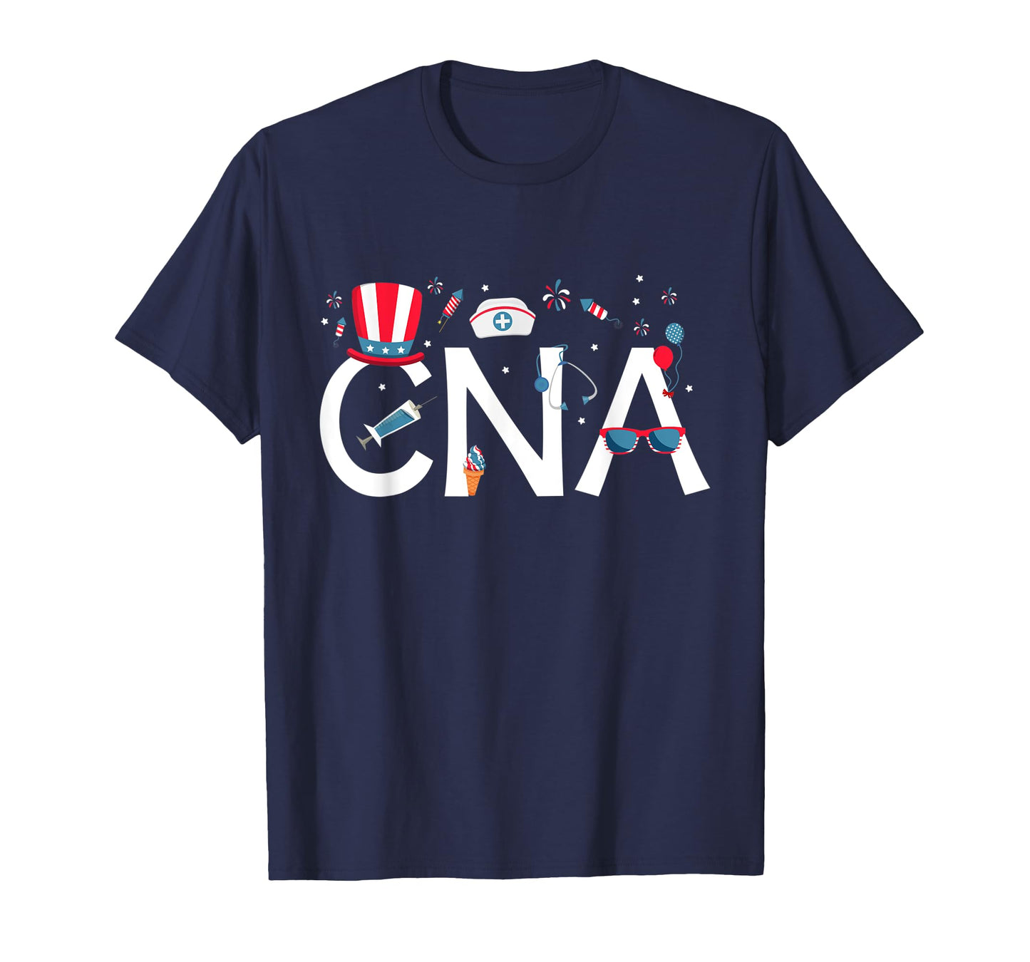 American CNA 4th of July Nursing Certified Nursing Assistant Women Kids Men T-Shirt