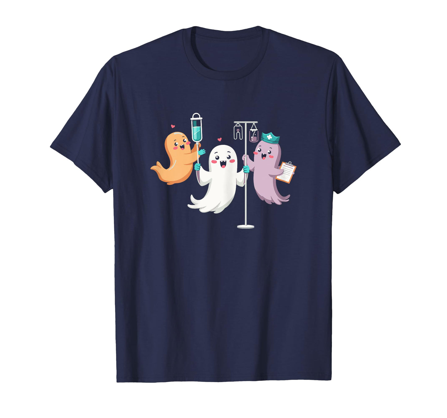 Cute Nurse Ghost Team Spooky Halloween for Nurse Lovers T-Shirt