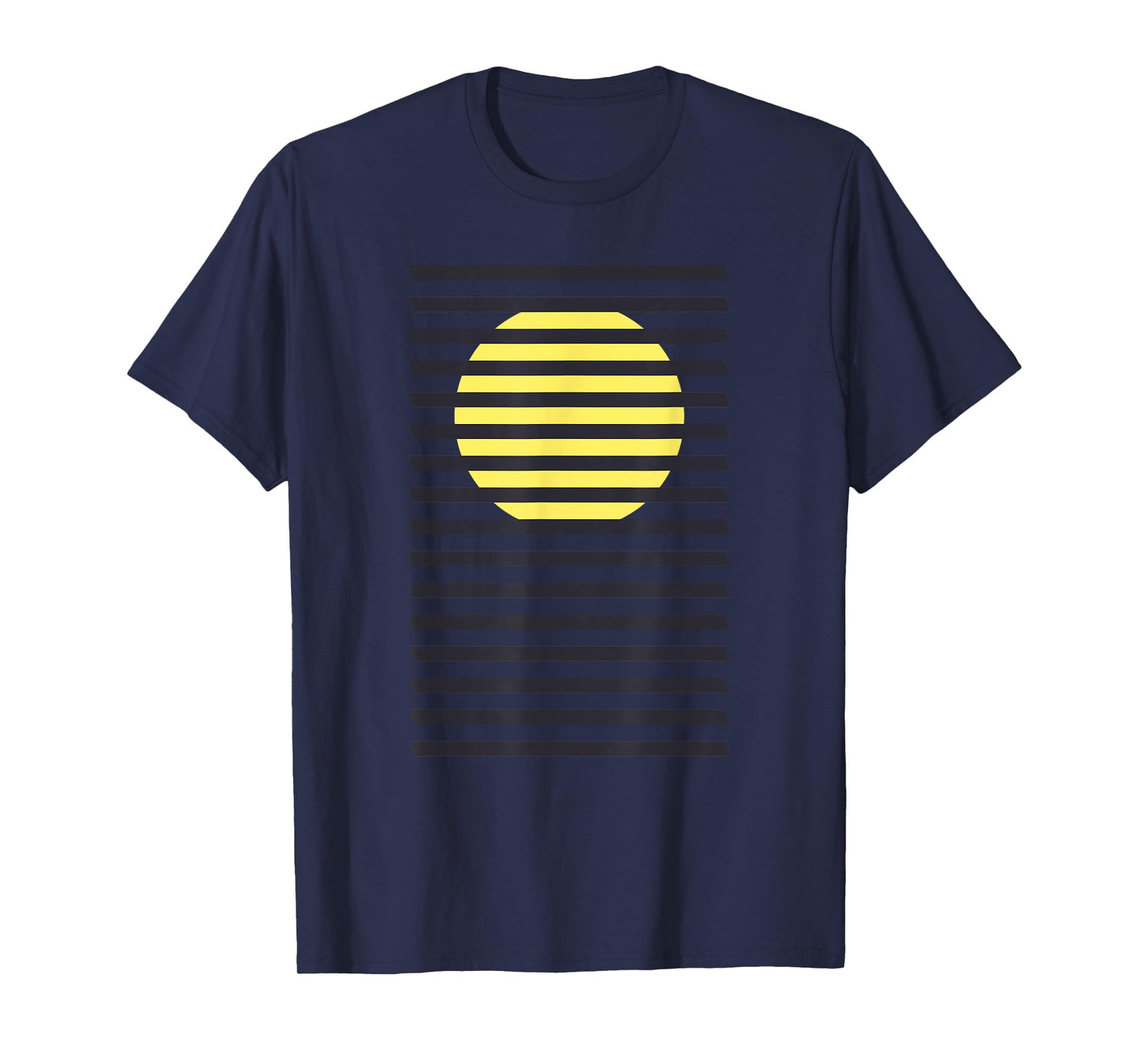 Minimalist Striped Rising Sun Design, Bauhaus Geometric Sun T-Shirt