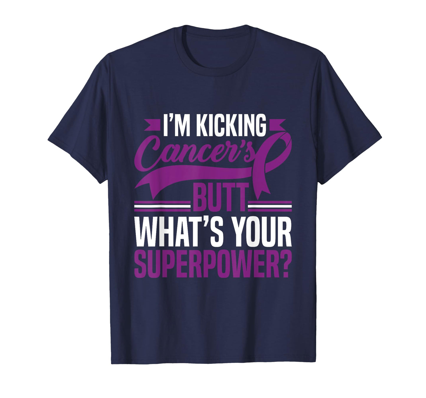 Kicking Cancers Butt Superpower Pancreatic Cancer Awareness T-Shirt
