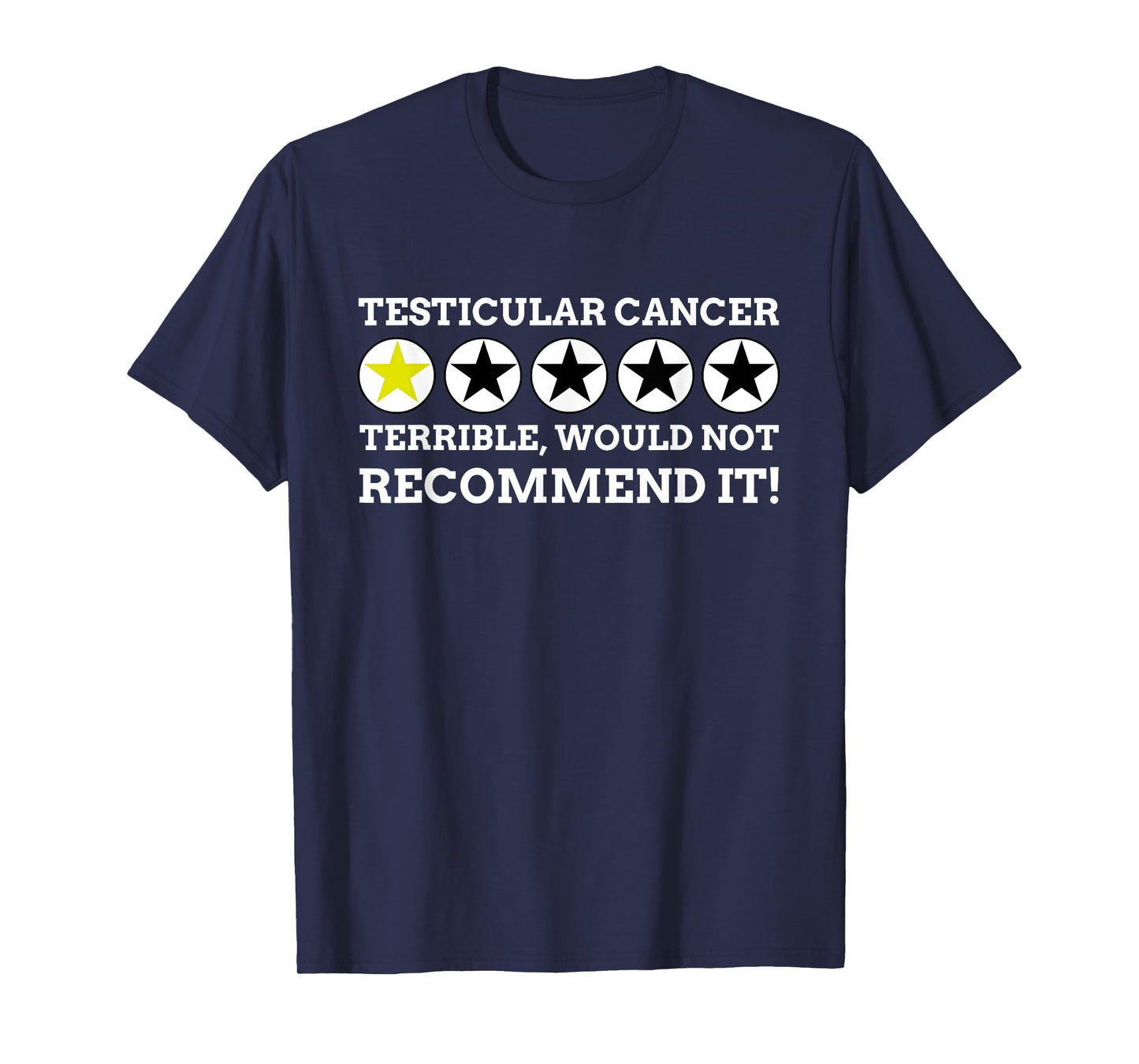 Funny Radical Testicular Cancer T-Shirt - Black, Unisex, Small, Modern Letter Print, Crew Neck, Short Sleeve