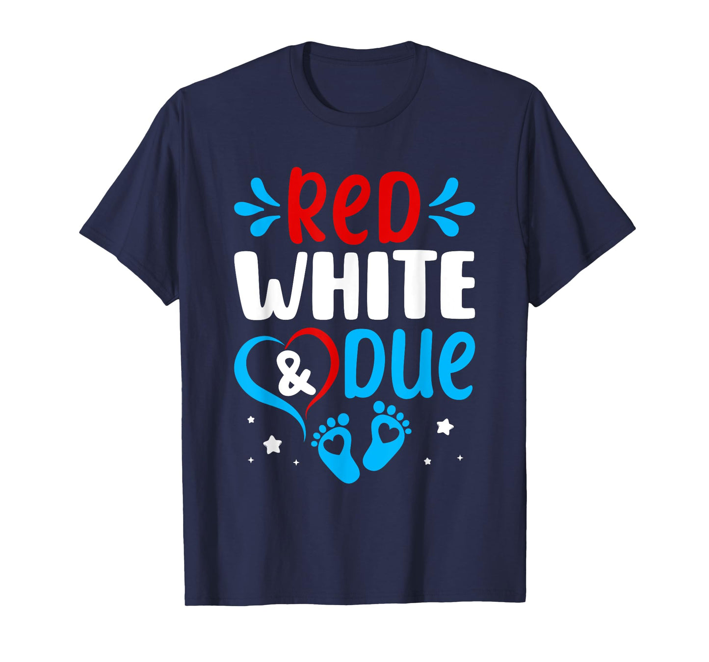 Red White Baby Due Shower 4th Of July Pregnancy Announcement T-Shirt