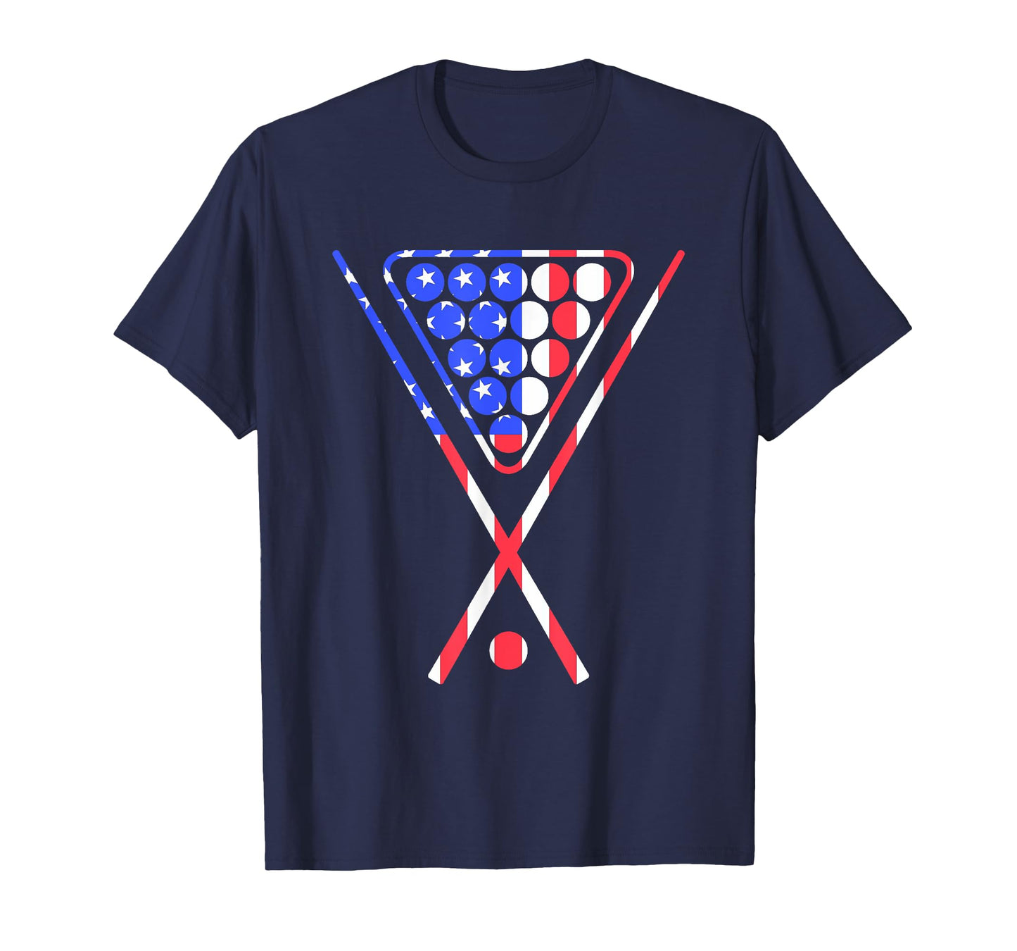 American Flag Billiards Pool Cue and Rack Design GIft T-Shirt