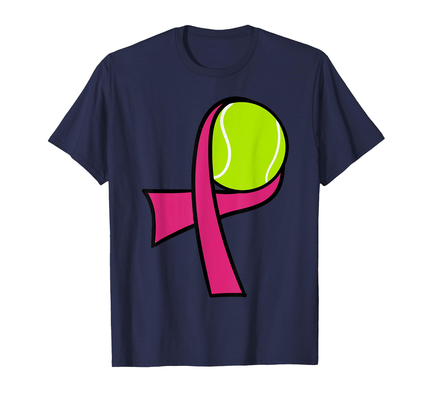 Breast Cancer Tennis Ball Pink Ribbon Mammogram Sport Smash T-Shirt