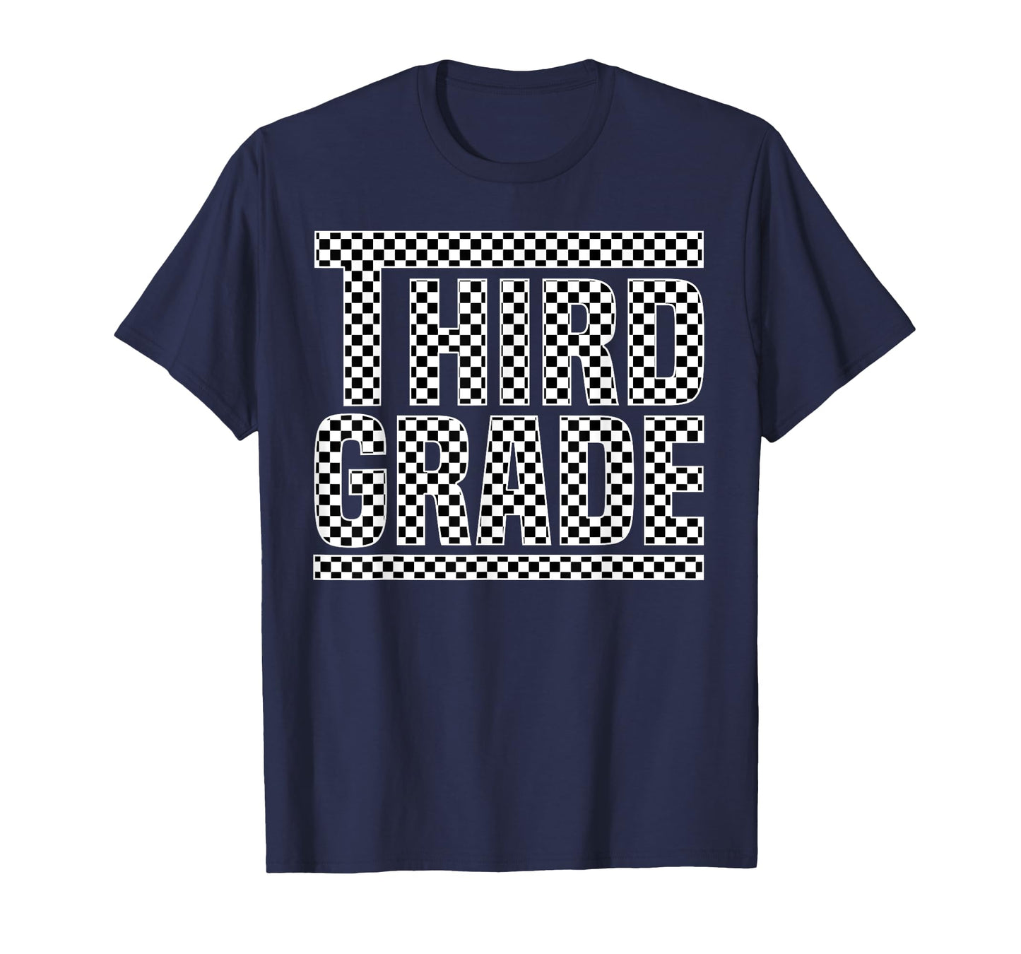 Checkered 3rd Grade Back to School Boys Girls Kids Teacher T-Shirt