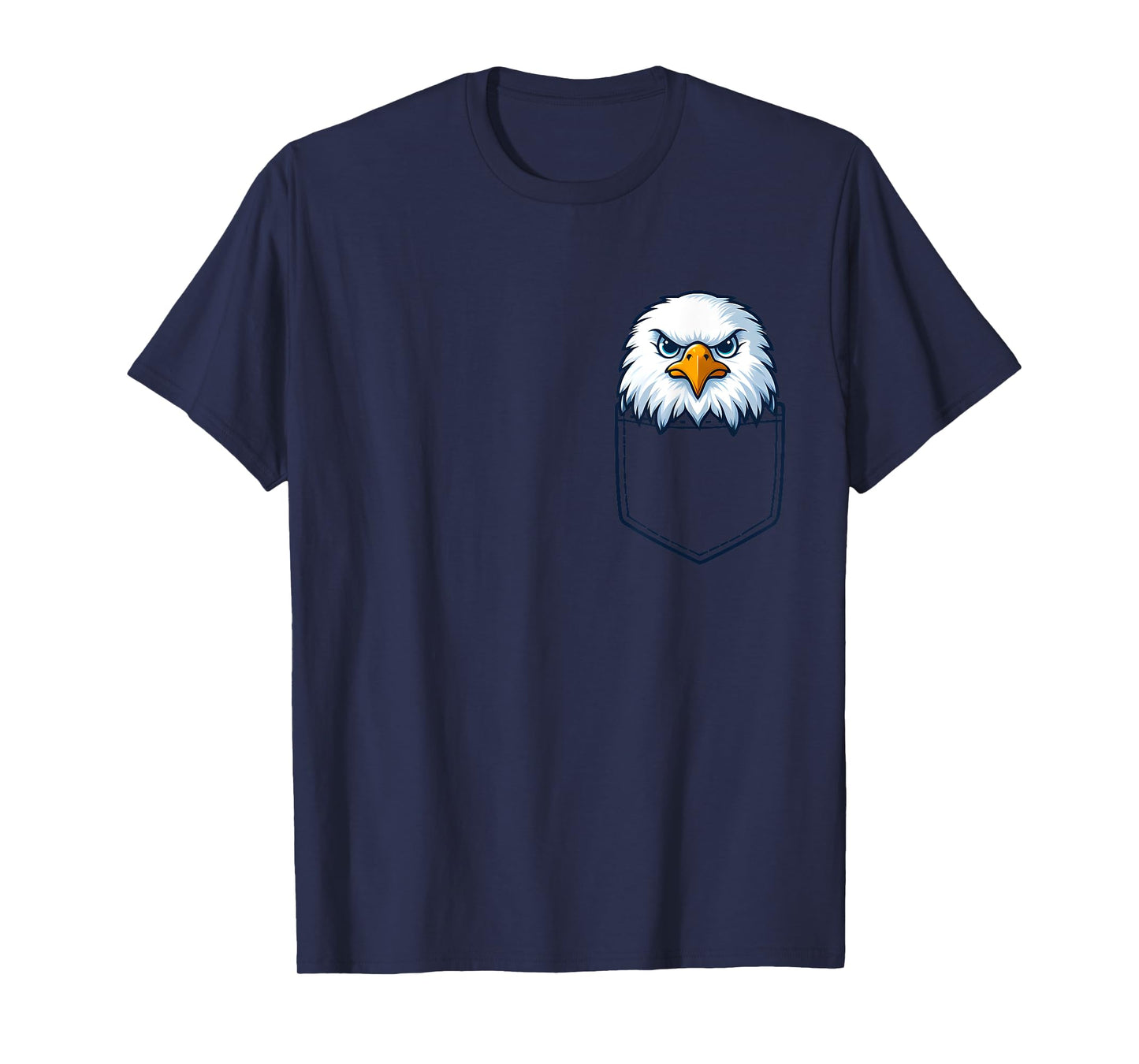 Tiny Patriotic Raptor: Eagle in Your Pocket Women Kids Men T-Shirt