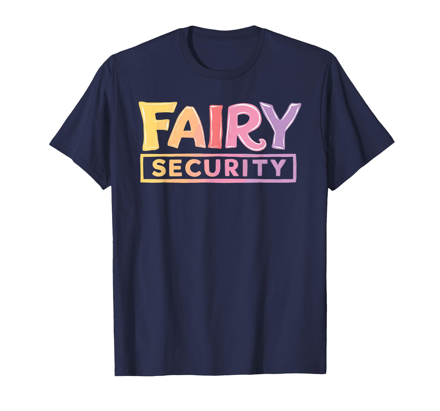 Fairy Security Black Unisex Adults T-Shirt, Small, Short Sleeve, Crew Neck, Cotton 65% Polyester 35%