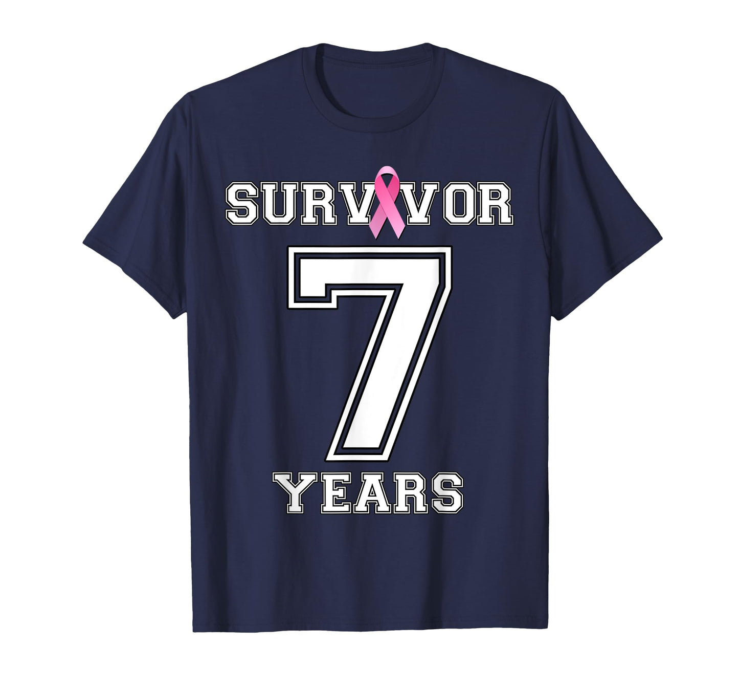 7 Years Breast Cancer Survivor Gifts For Women Pink Ribbon T-Shirt