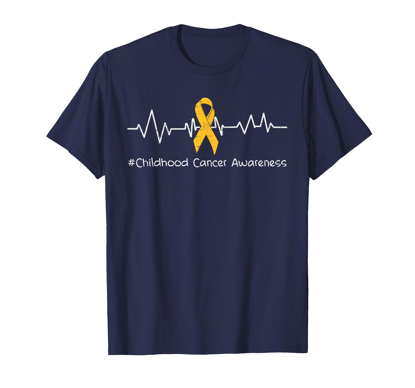 Childhood Cancer Awareness Gold Heartbeat Ribbon Support T-Shirt
