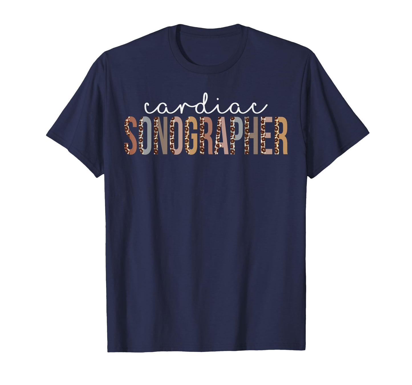 Leopard Cardiac Sonographer Appreciation healthcare workers T-Shirt