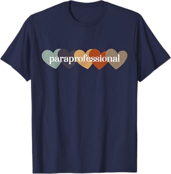 Paraprofessional Teacher Hearts Back to School Teach Rainbow Men Women Kids T-Shirt
