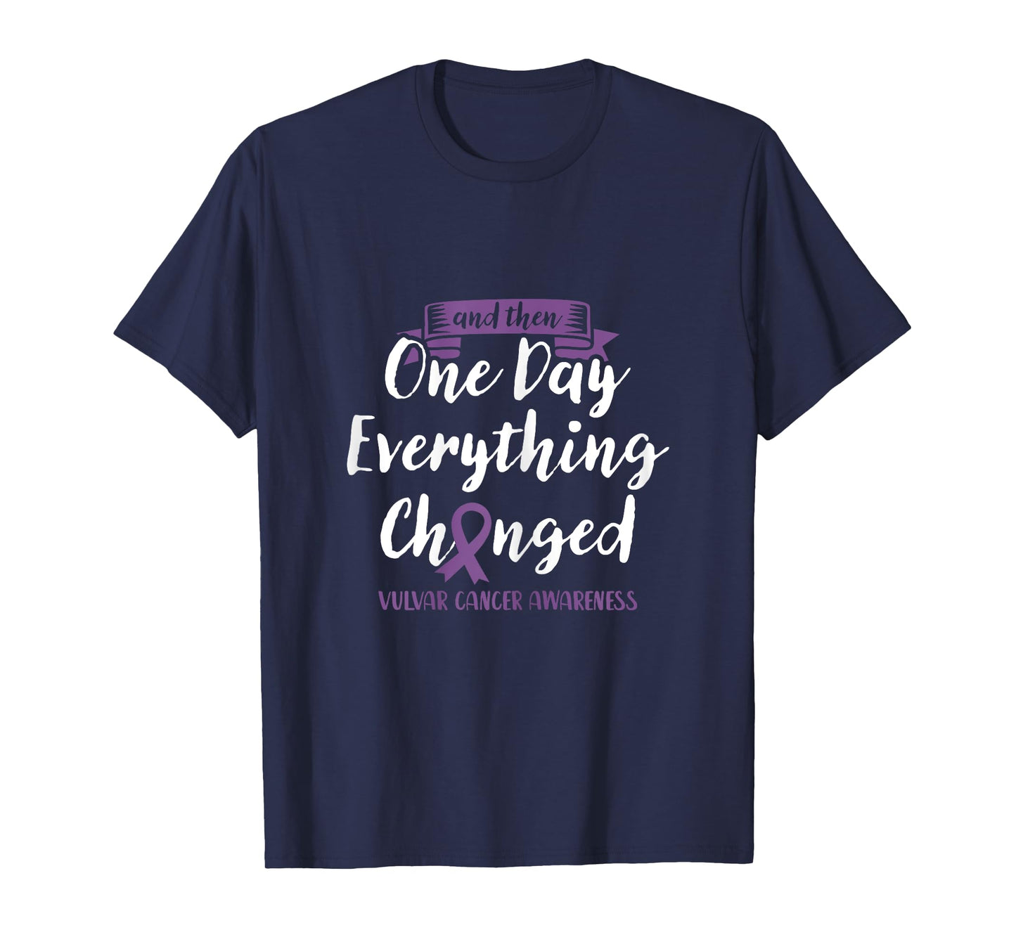 Vulvar Cancer Awareness Fight Purple Ribbon Cure Warrior T-Shirt