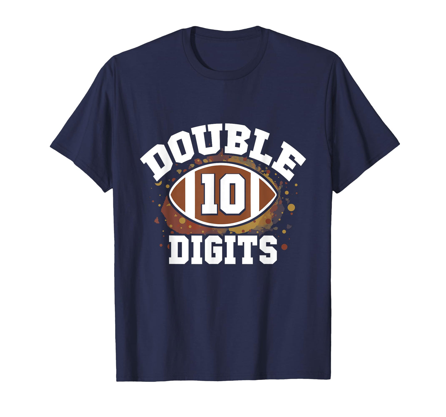 Double Digits Football Birthday Boy 10th Bday 10 Years Old T-Shirt