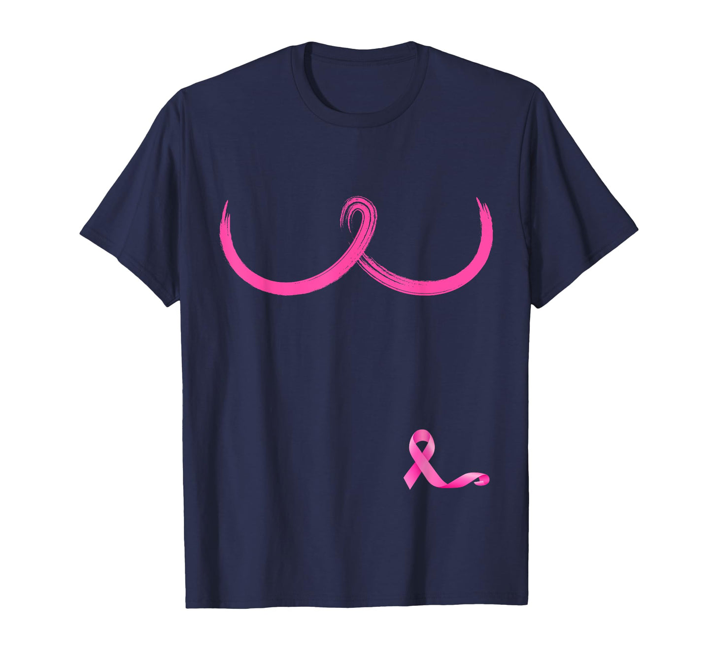 Pink Ribbon Boobs Support Women Breast Cancer Awareness T-Shirt