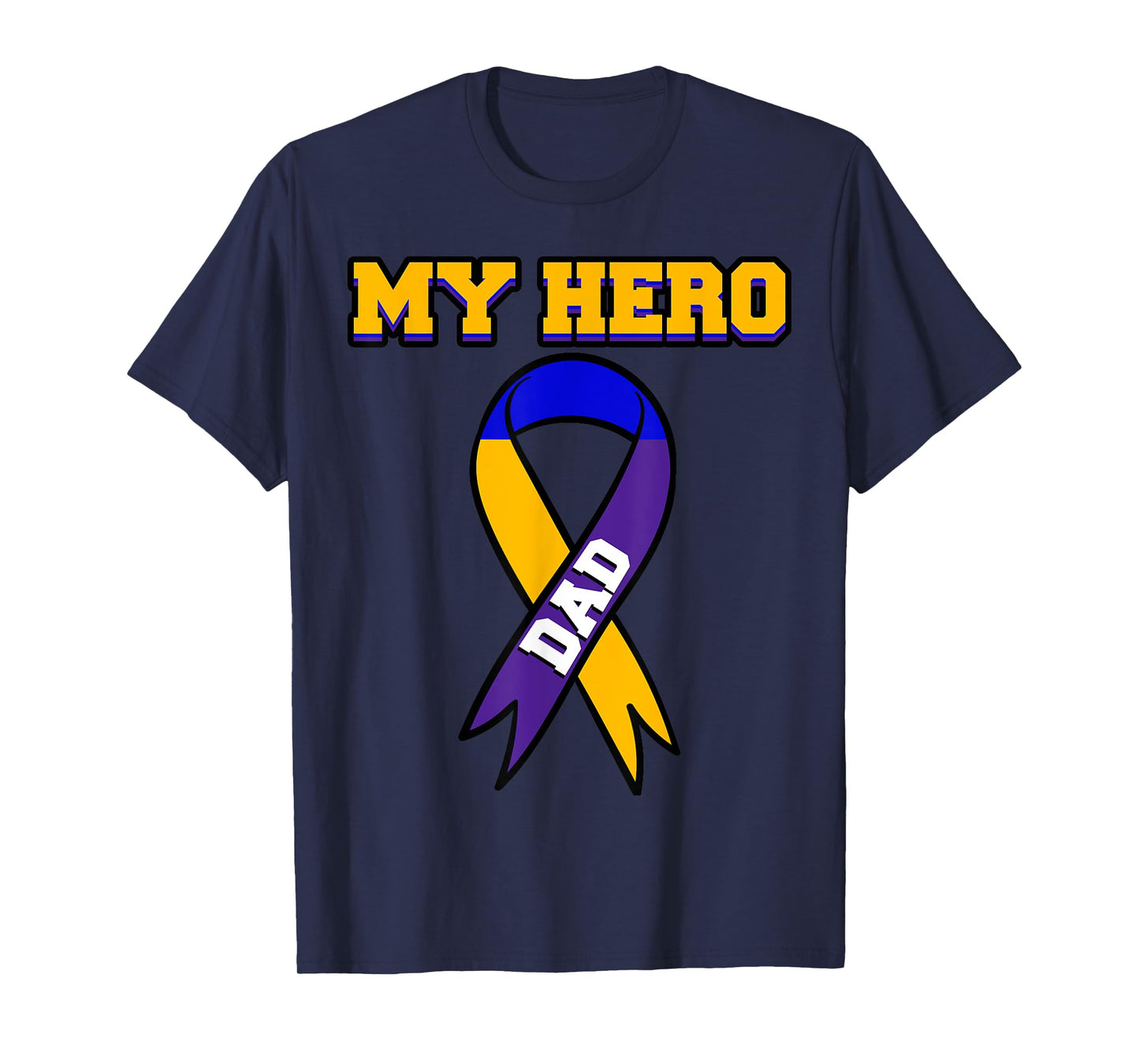 My Hero Dad Bladder Cancer Purple Blue Yellow Urologist Gift T-Shirt