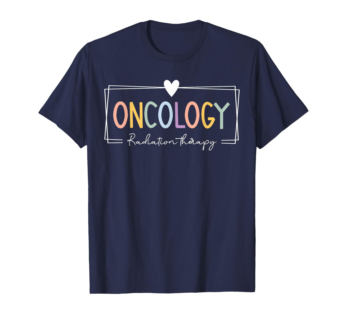 Retro Oncology Radiation Therapist Team Black Unisex-Adults Cotton/Polyester Short Sleeve Regular Fit T-Shirt