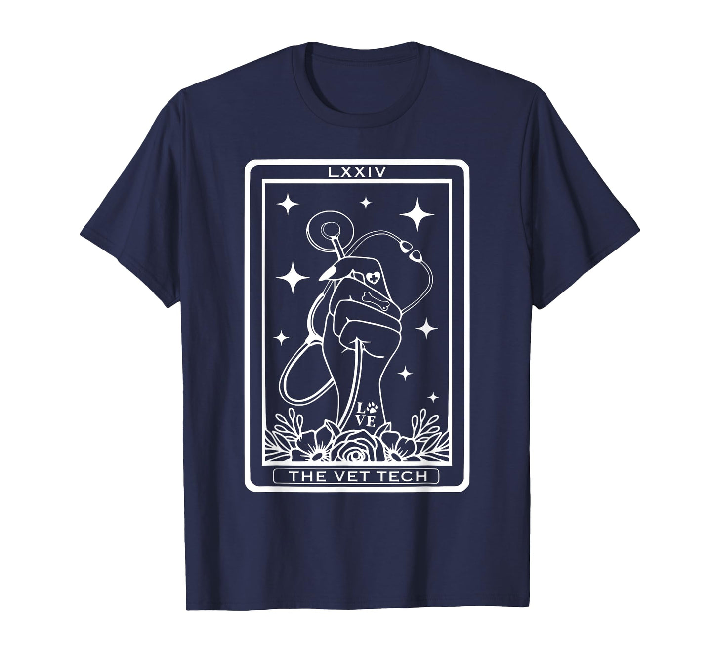 Vet Tech Tarot Card Veterinarian Celestial Witchcraft Goth T-Shirt