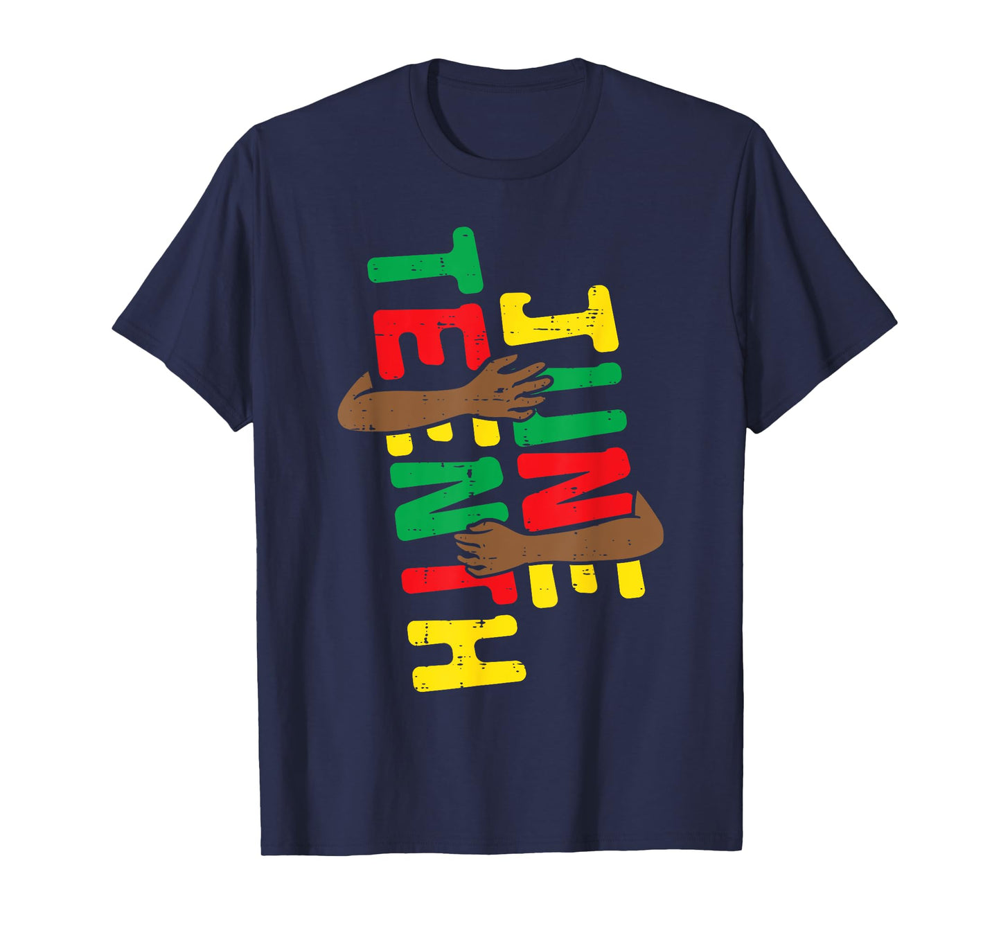 June Teenth Hug Arm Juneteenth June 19th 1865 Men Women Kids T-Shirt