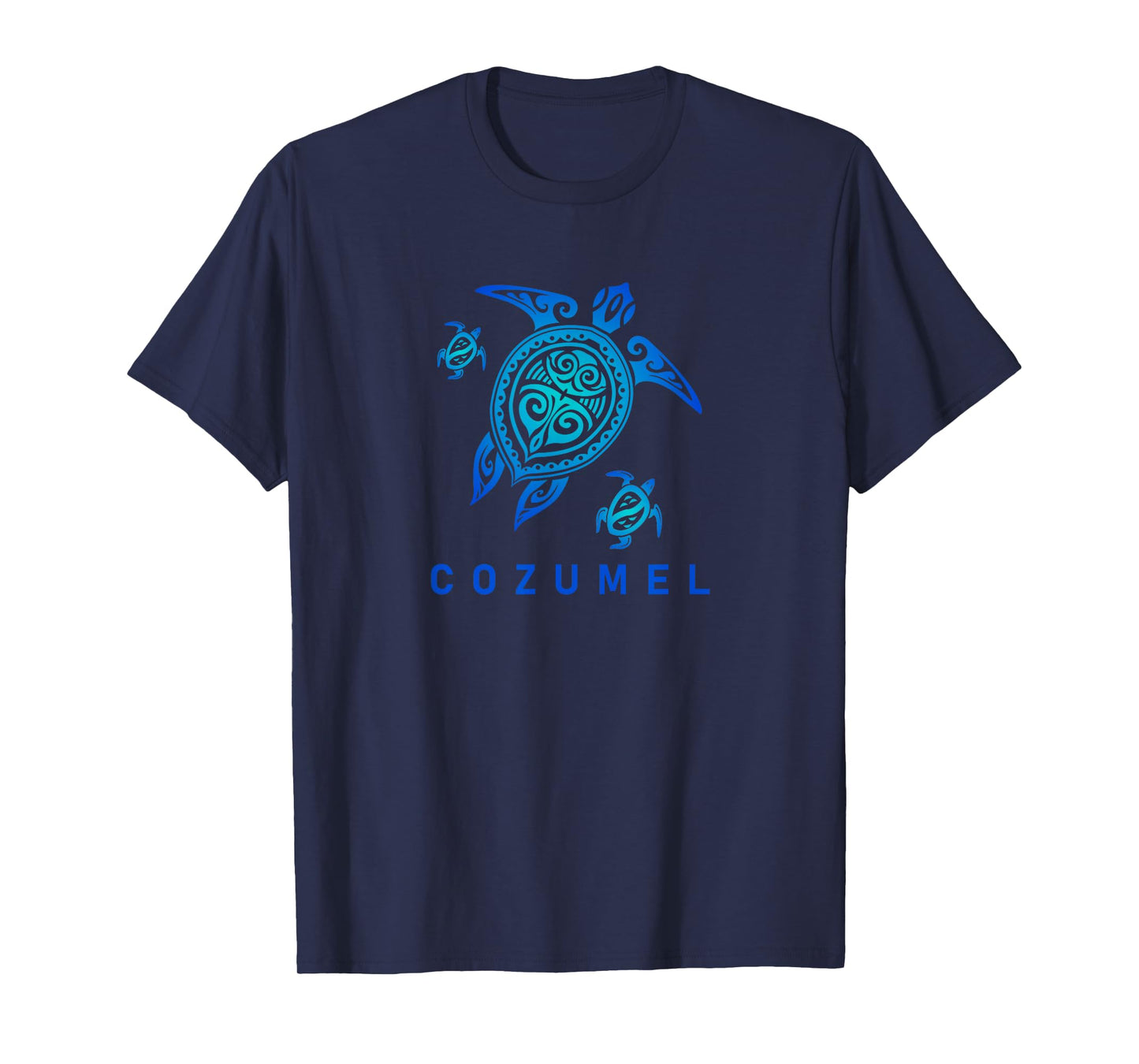 Cozumel Mexico T-Shirt Sea Blue Tribal Turtle T-Shirt