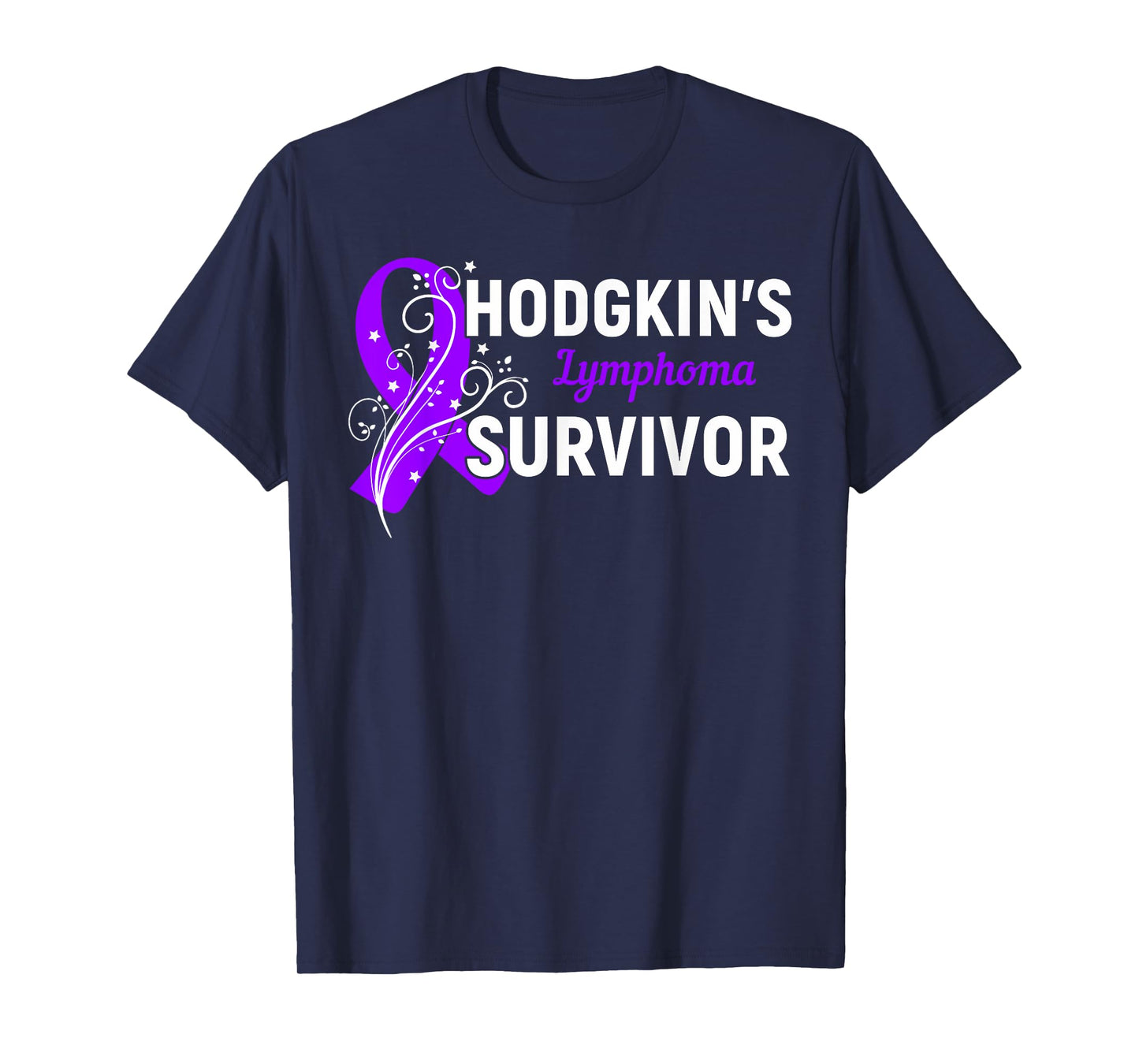Hodgkin's Lymphoma Survivor Awareness Purple Ribbon Gift T-Shirt