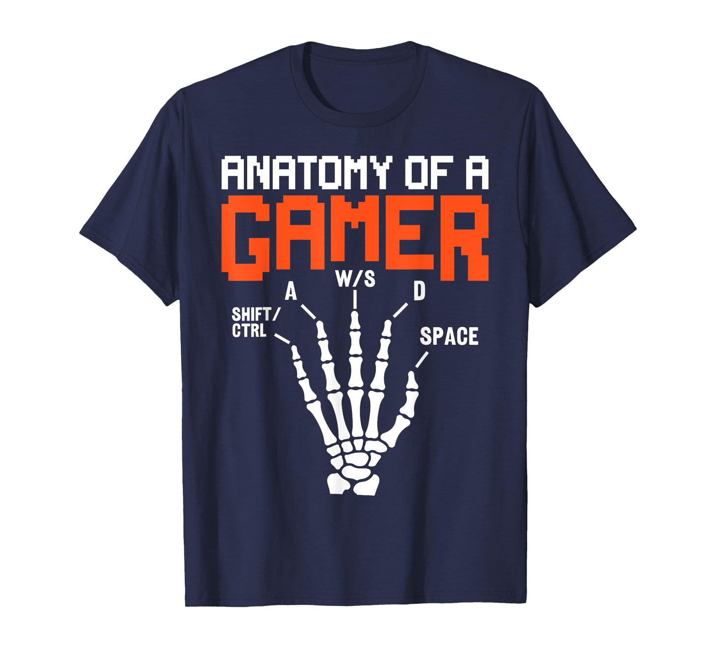 Anatomy of A Gamer Skeleton Hand Design T-Shirt